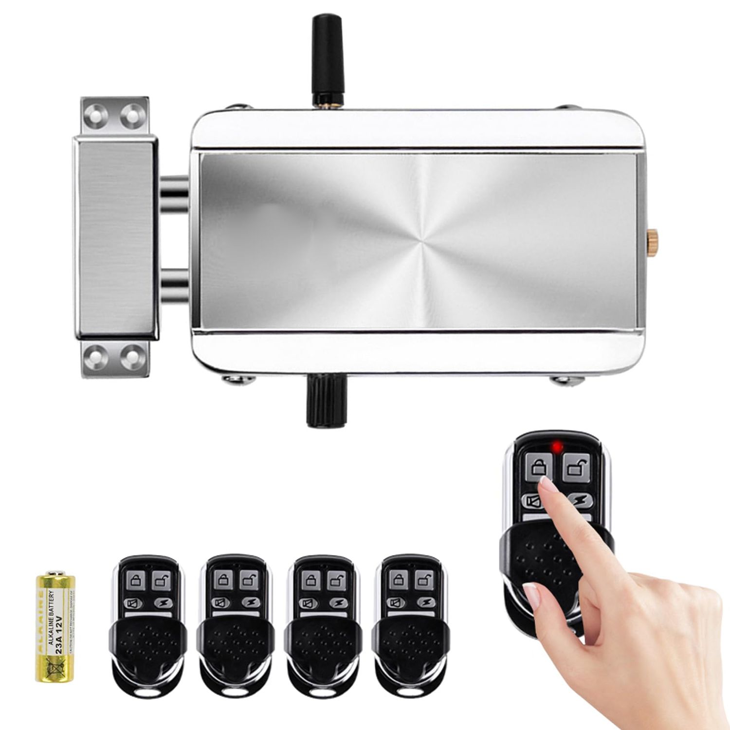 Remote Control Electronic Intelligent Door Lock, Smart Wireless, Deadbolt Anti-Theft Hidden with 4