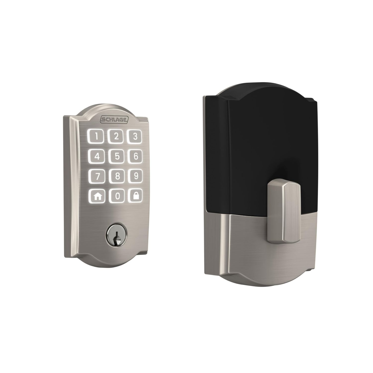 Schlage Arrive WiFi Deadbolt Smart Lock, Keyless Entry Door Lock with Camelot Trim, Satin Nickel, Compatible with Alexa and Google