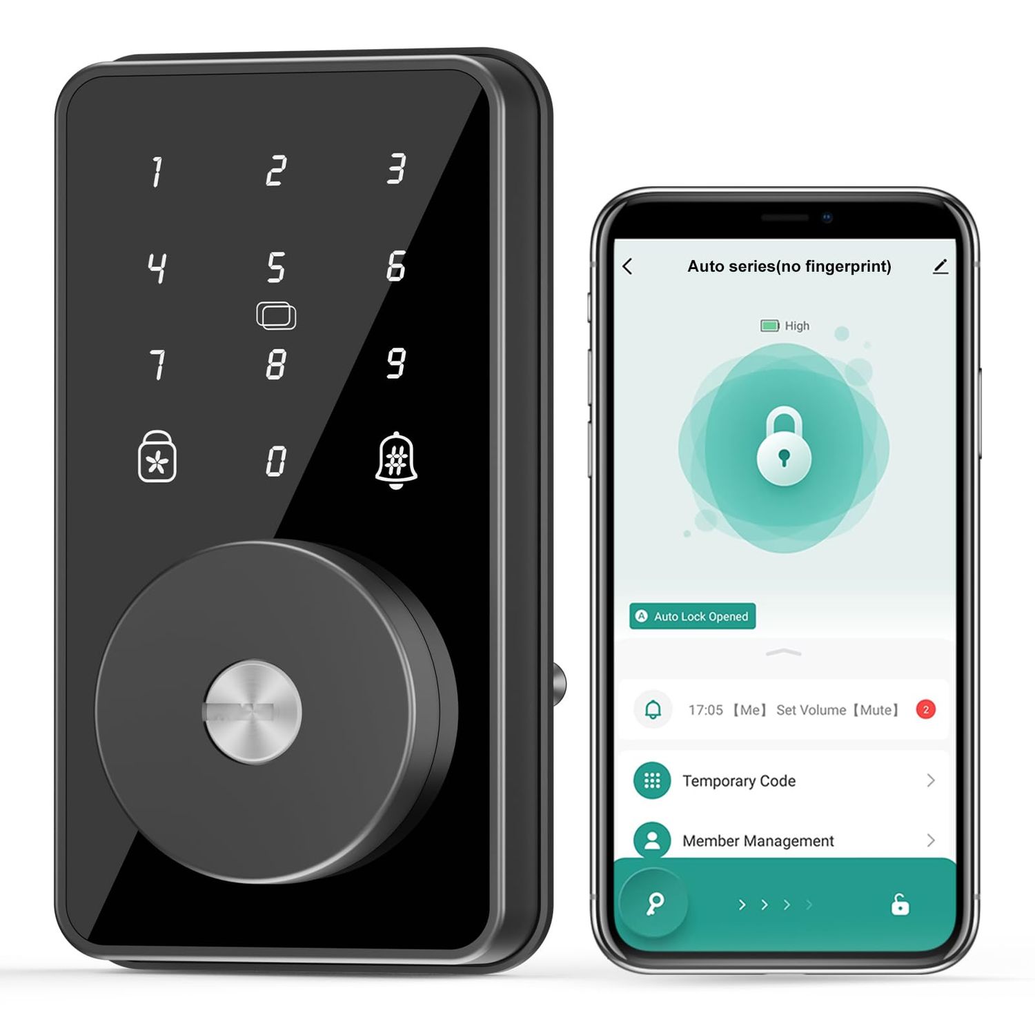 Smart Lock, 4-in-1 Keyless Entry Door Lock for Front Door, Digital with Keypad, Bluetooth Deadbolt