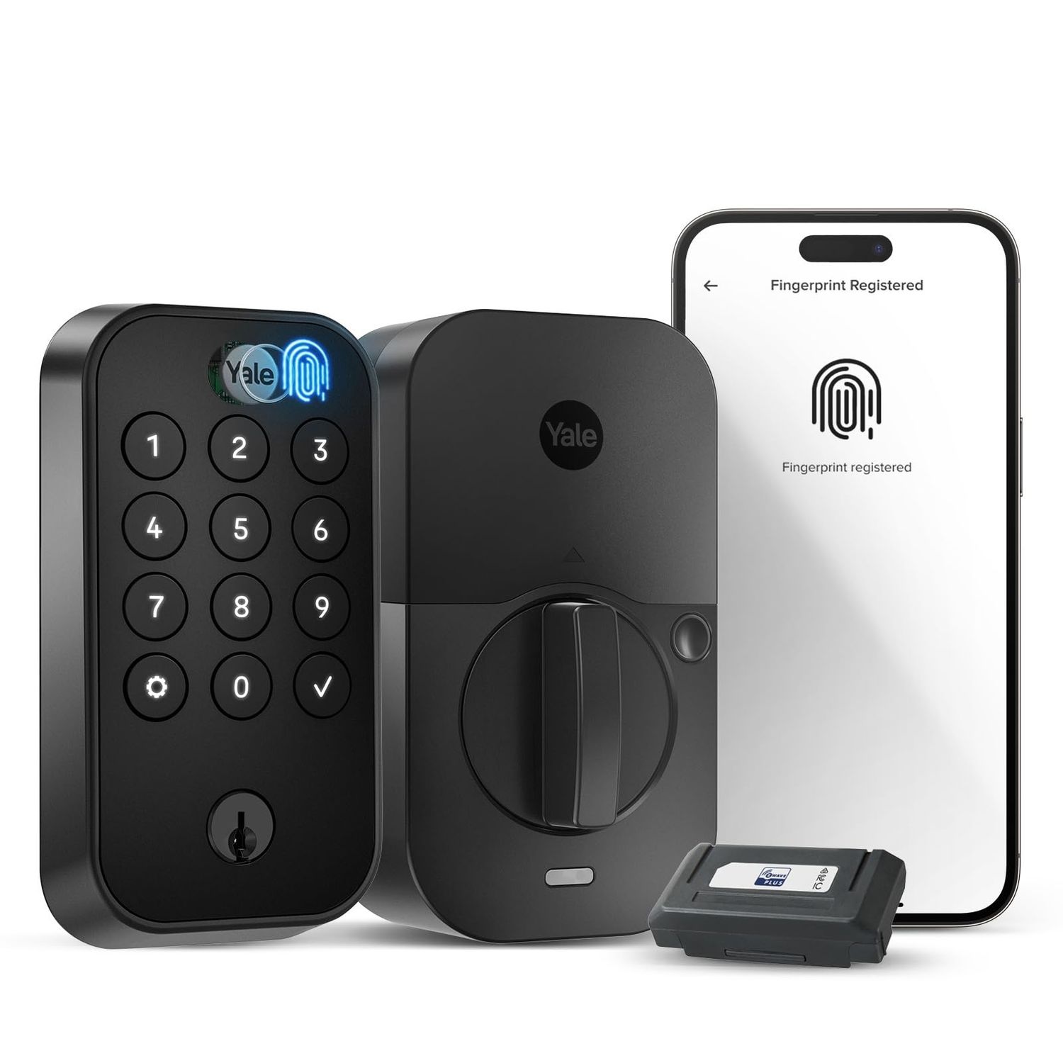 Yale Assure Lock 2 Touch Deadbolt, Black Suede Smart Entry Door with Z-Wave (ZW3) Connected Keypad and Fingerprint Scanner with Back-up