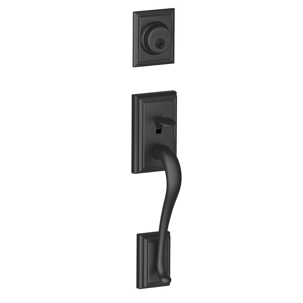 Schlage F58 ADD Addison Exterior Handleset with Deadbolt, Matte Black (Exterior Half Only)