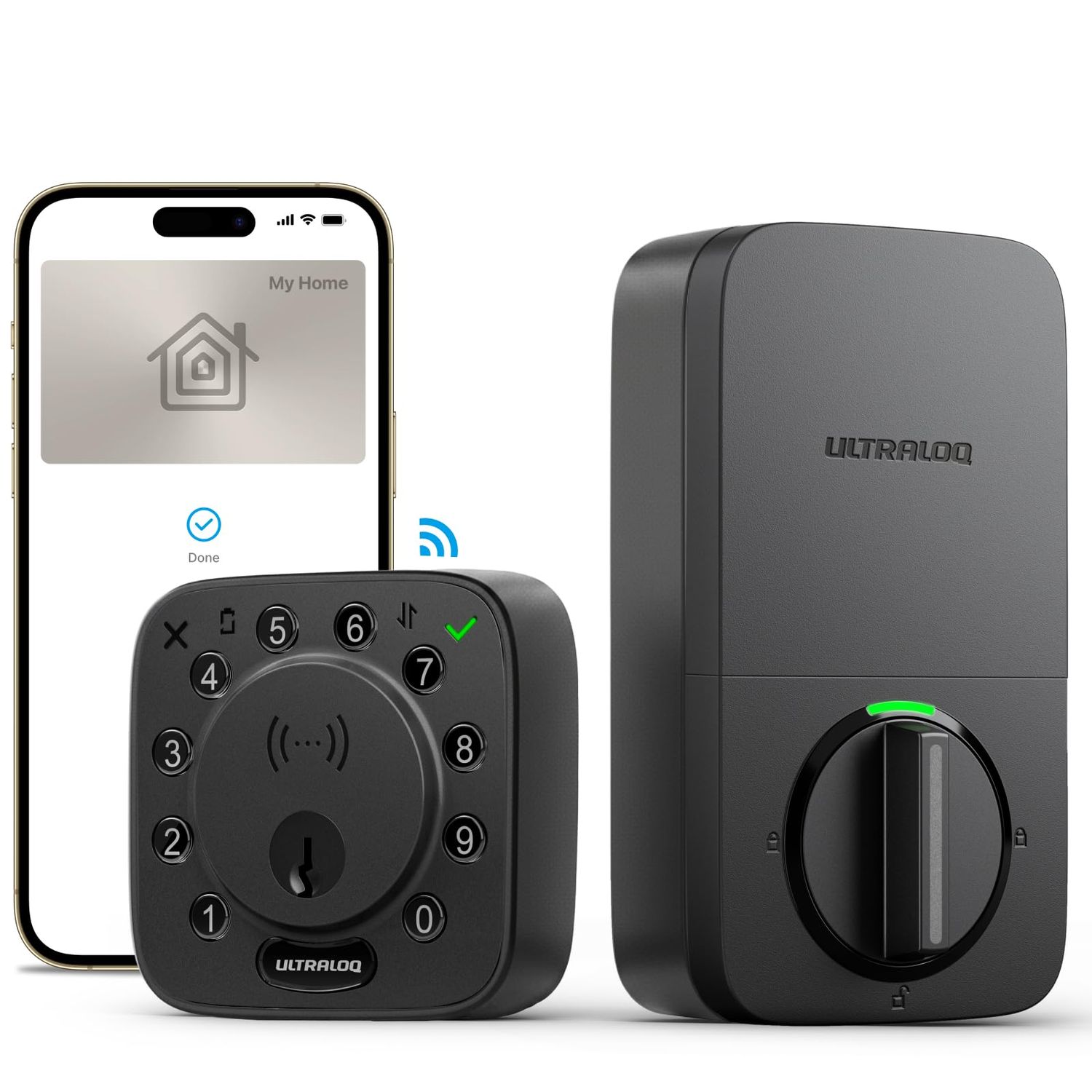 ULTRALOQ Bolt NFC Smart Lock, Tap to Unlock with Apple Home Key and Android NFC, Built-in WiFi Deadbolt, App Remote Control