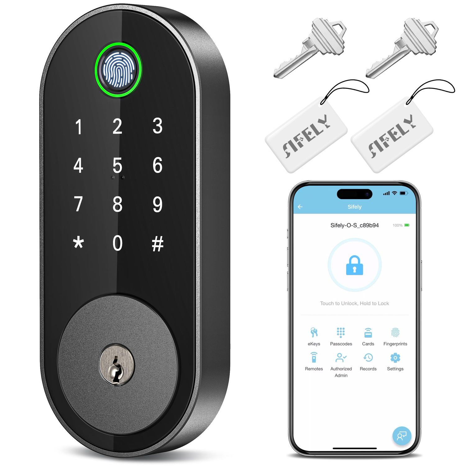 Fingerprint Smart Deadbolt with Keypad – Keyless Entry Lock for Home, Apartment, Office, Airbnb