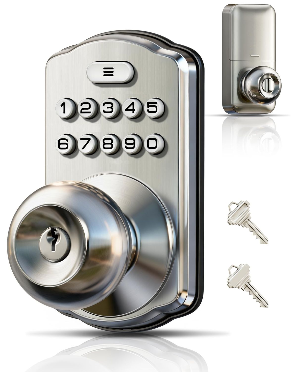 Veise Keypad Door Knob Lock, Keyless Entry Digital Lock with Handle, Electronic Smart for Front &amp; Bedroom, Easy Install