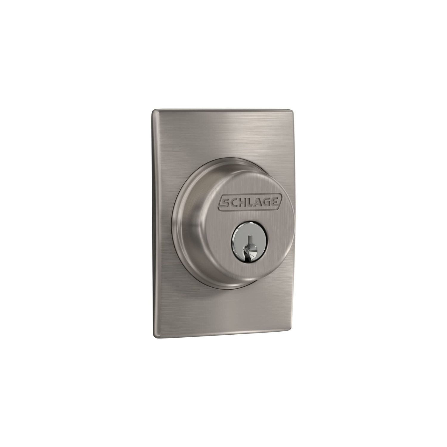 Schlage B60 N CEN Deadbolt with Century Trim, Keyed 1 Side, Highest Residential Security, Satin Nickel