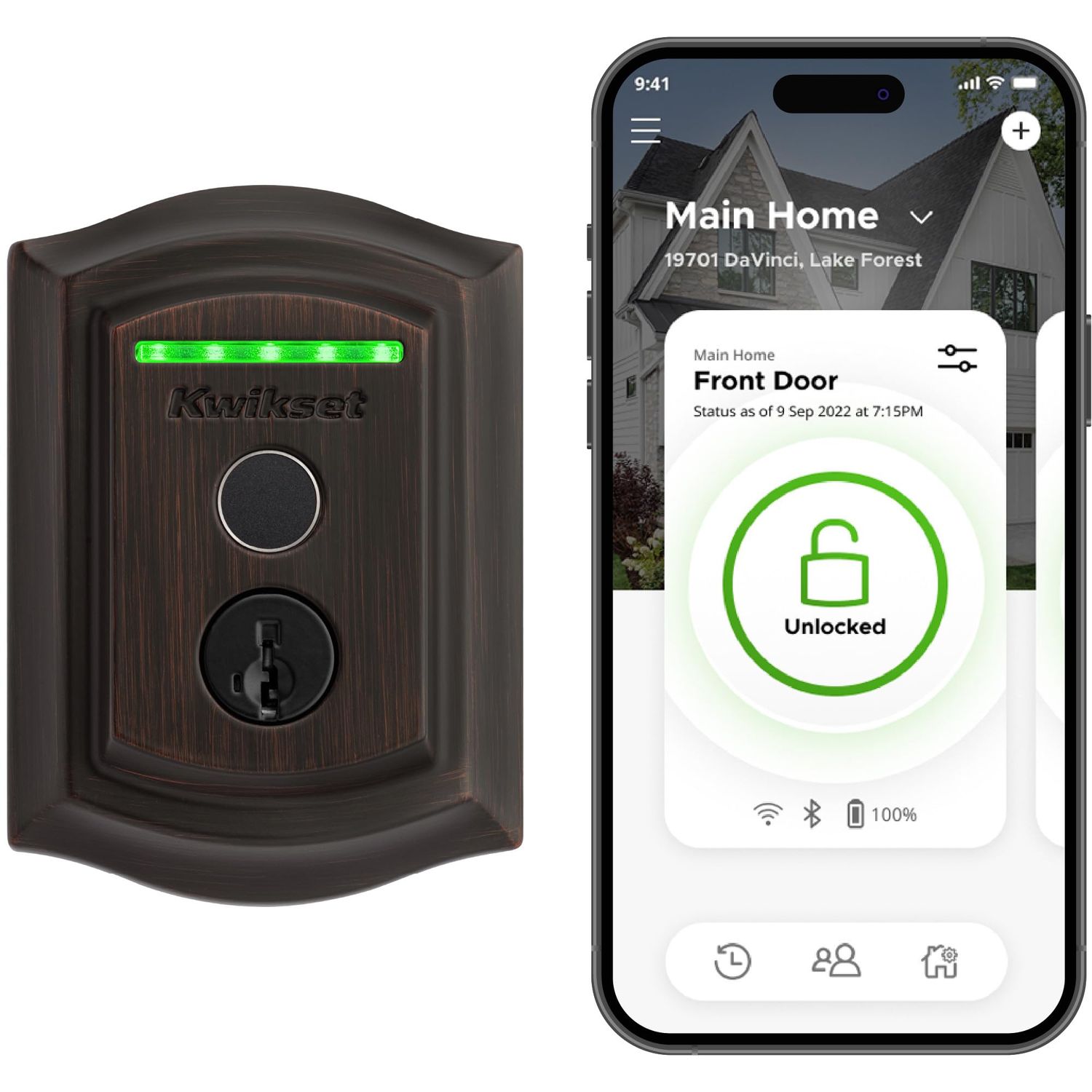 Kwikset Halo Touch Fingerprint Wi-Fi Smart Lock, Keyless Entry Door Deadbolt, Geofence Auto-Unlock, Grade AAA Certified