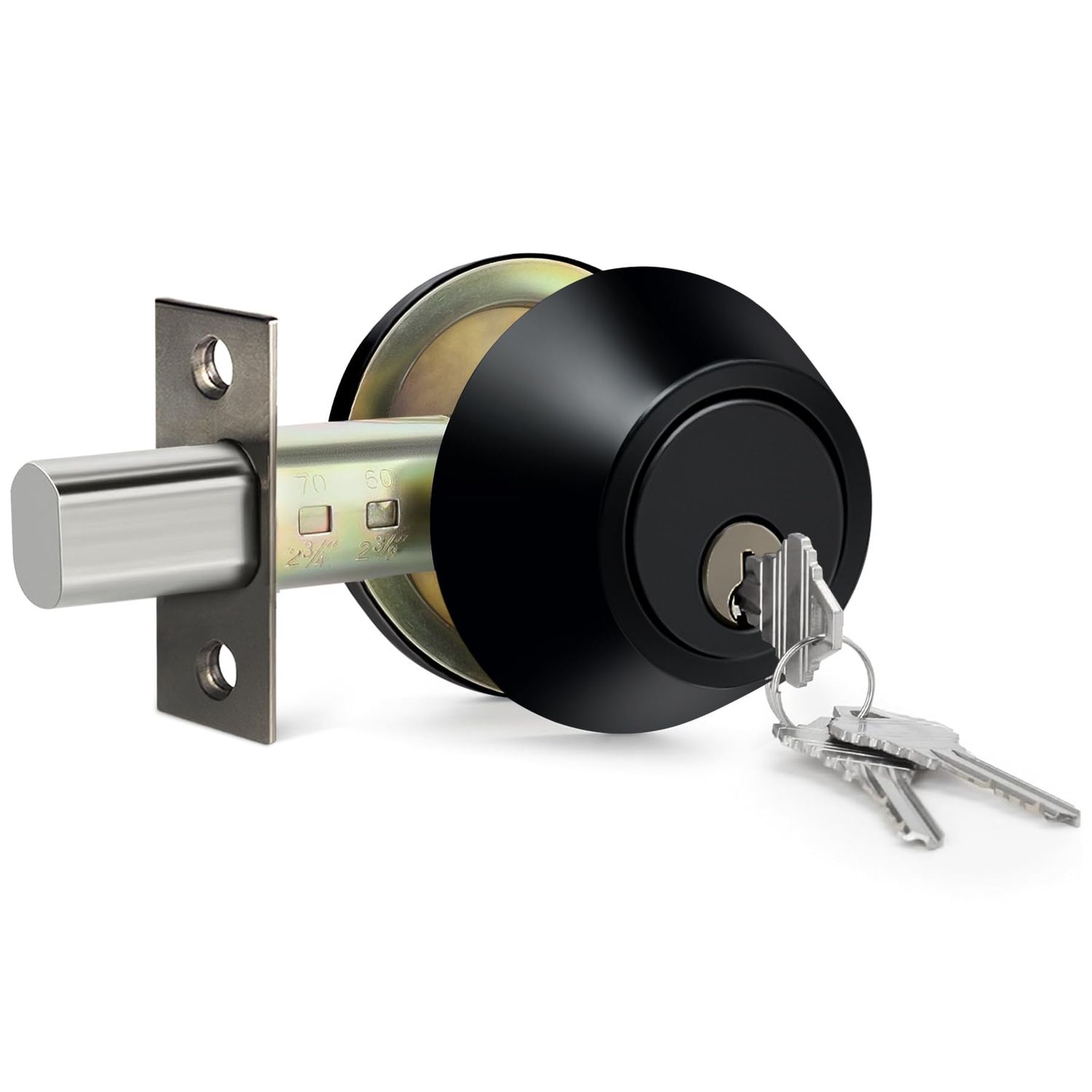 BESTTEN Single Cylinder Deadbolt, Dead Bolt for Front Door and Garage Door, Keyed One Side, Thumb Turn Inside