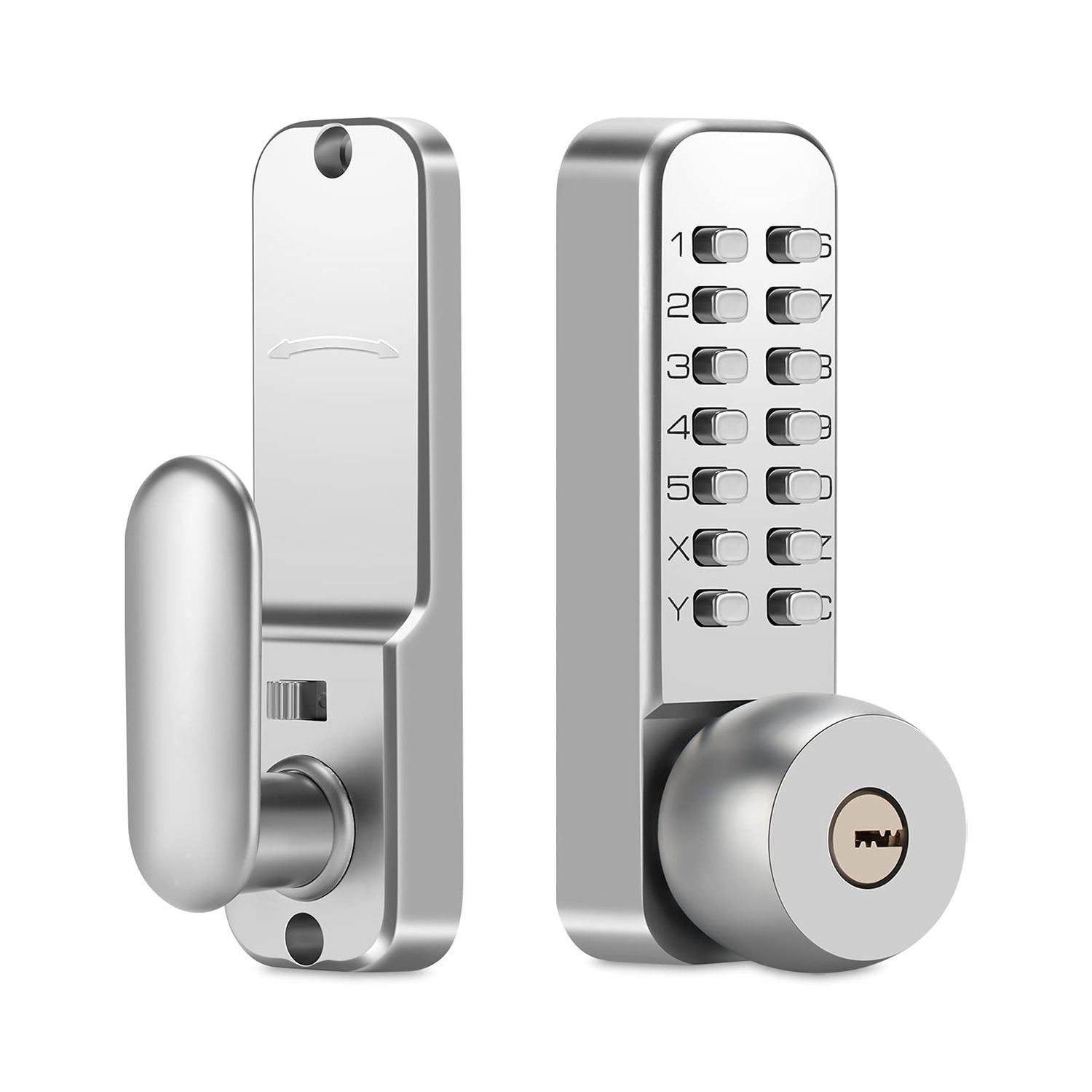Mechanical Keyless Door Lock - No Electronic, Keypad with Handle, Easy to Install, Suitable for Garages