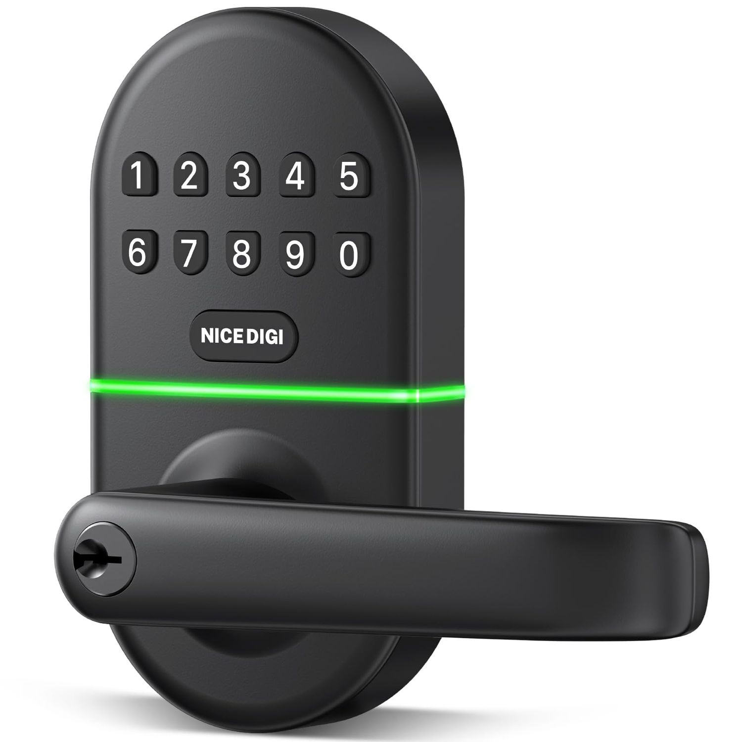 Keypad Door Lock with Handle: Keyless Entry Smart for Front Door, NICE DIGI Electronic Digital Lock, Easy Installation