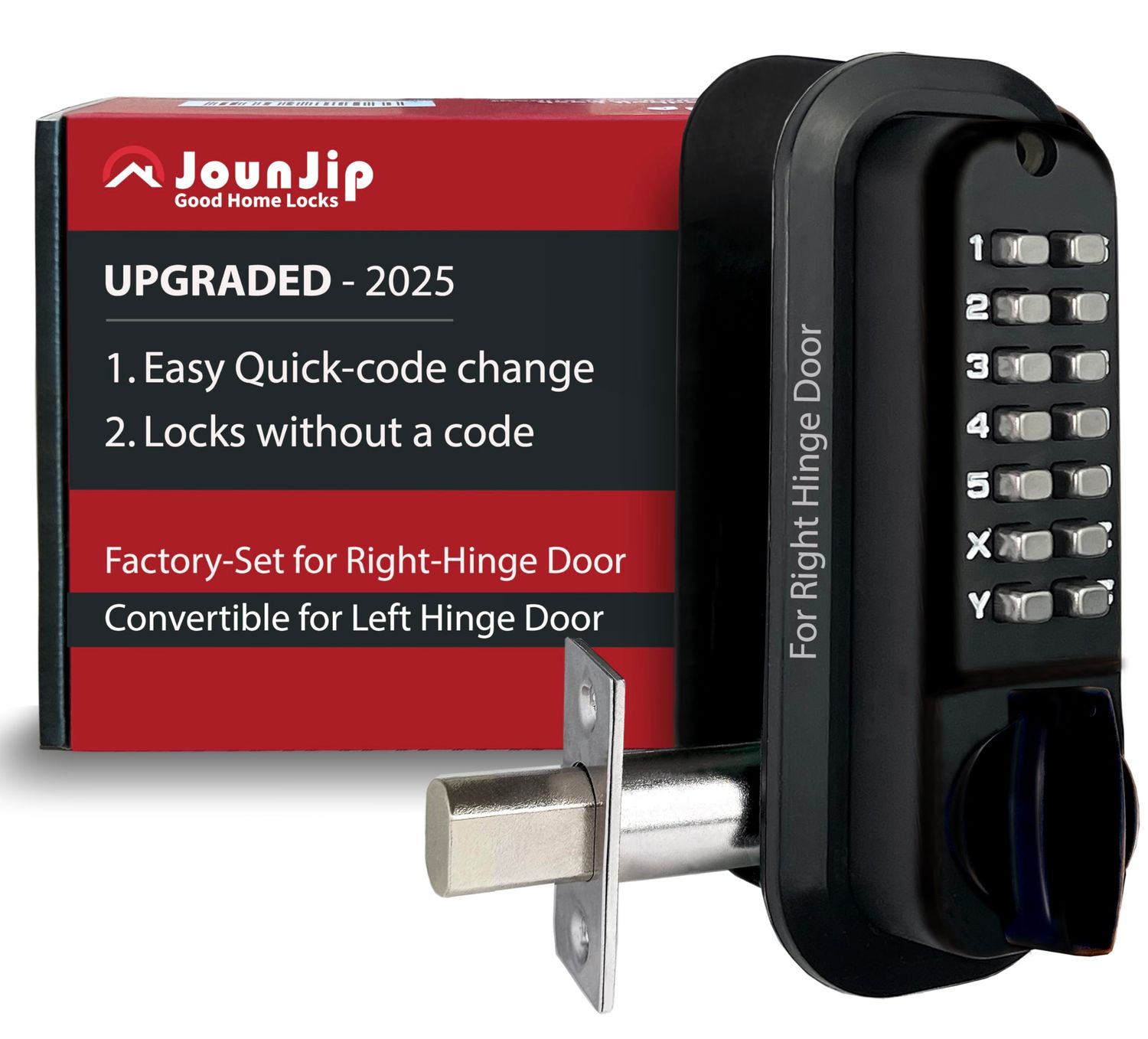 JOUNJIP Mechanical Deadbolt Lock - Keyless Entry Door Code NOT Required When Locking – fully design