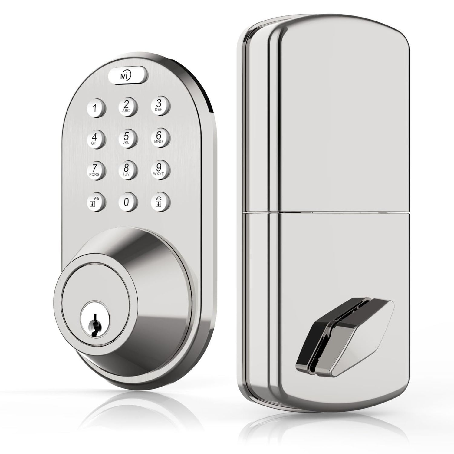 Keyless Entry Keypad Door Lock - Upgraded Smart Electronic Digital Code Deadbolt for Front Doors with Keys, One-Touch Locking, Easy Installation (S