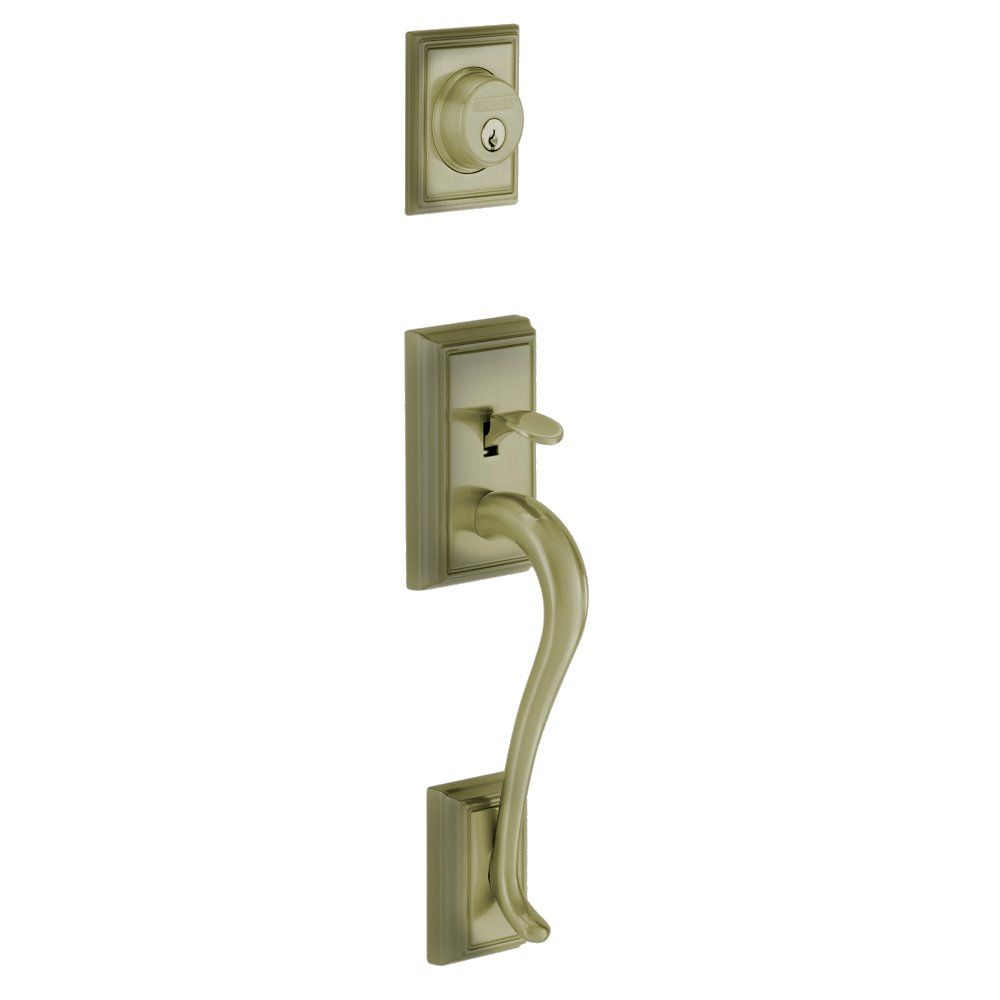 Schlage F58 ADD Addison Exterior Handleset with Deadbolt, Antique Brass (Exterior Half Only)