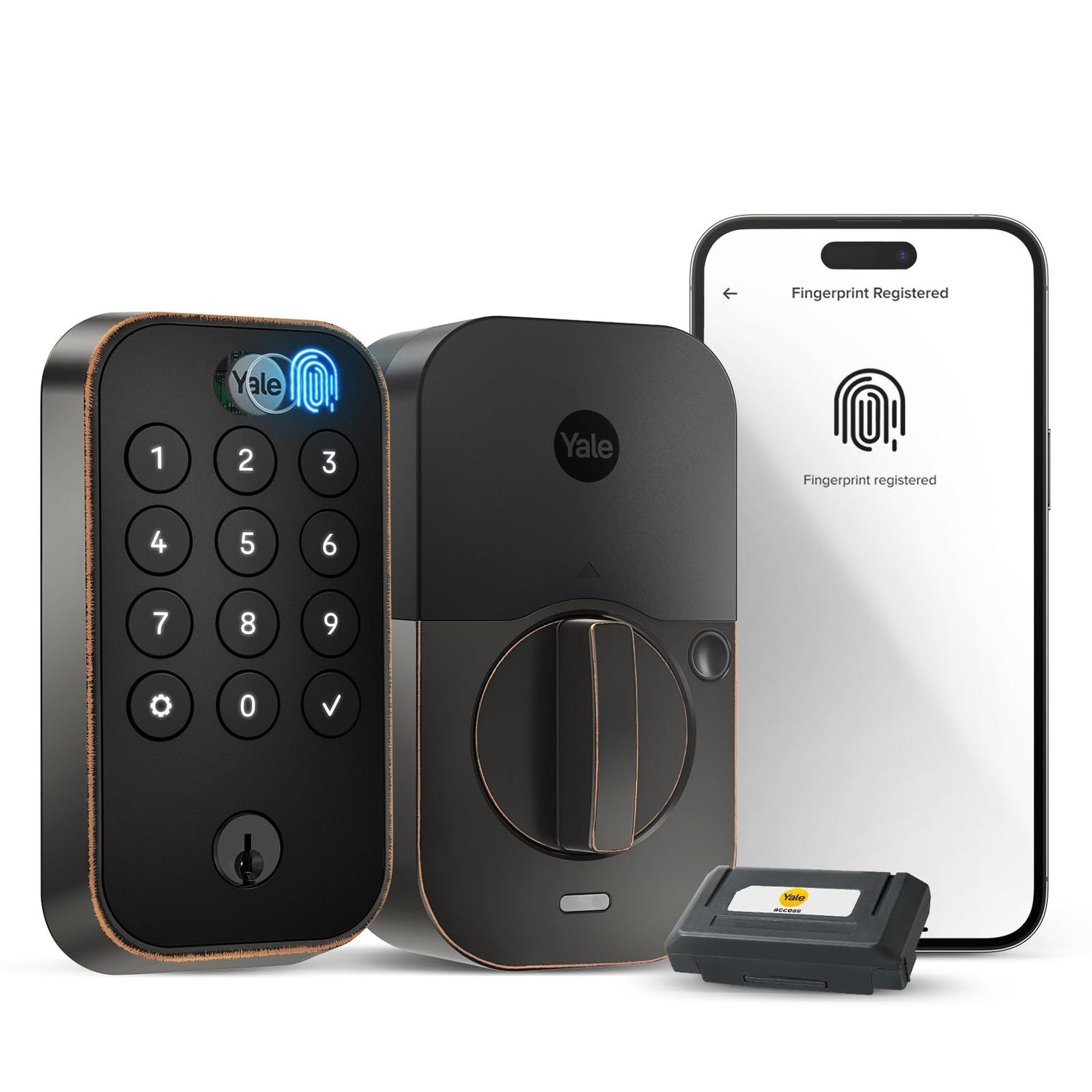 Yale Assure Lock 2 Touch Deadbolt, Oil Rubbed Bronze Keyed Fingerprint Smart Door with Wi-Fi Connected Keypad and Scanner fo