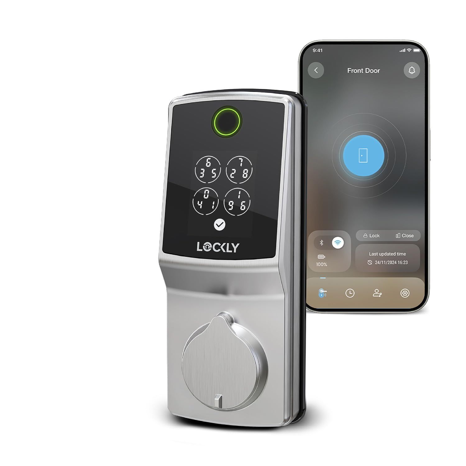 Lockly Secure Pro (Latest Version), Smart Lock with Built-in Wi-Fi, New-Gen Fingerprint Door Lock, Keyless Entry Deadbolt