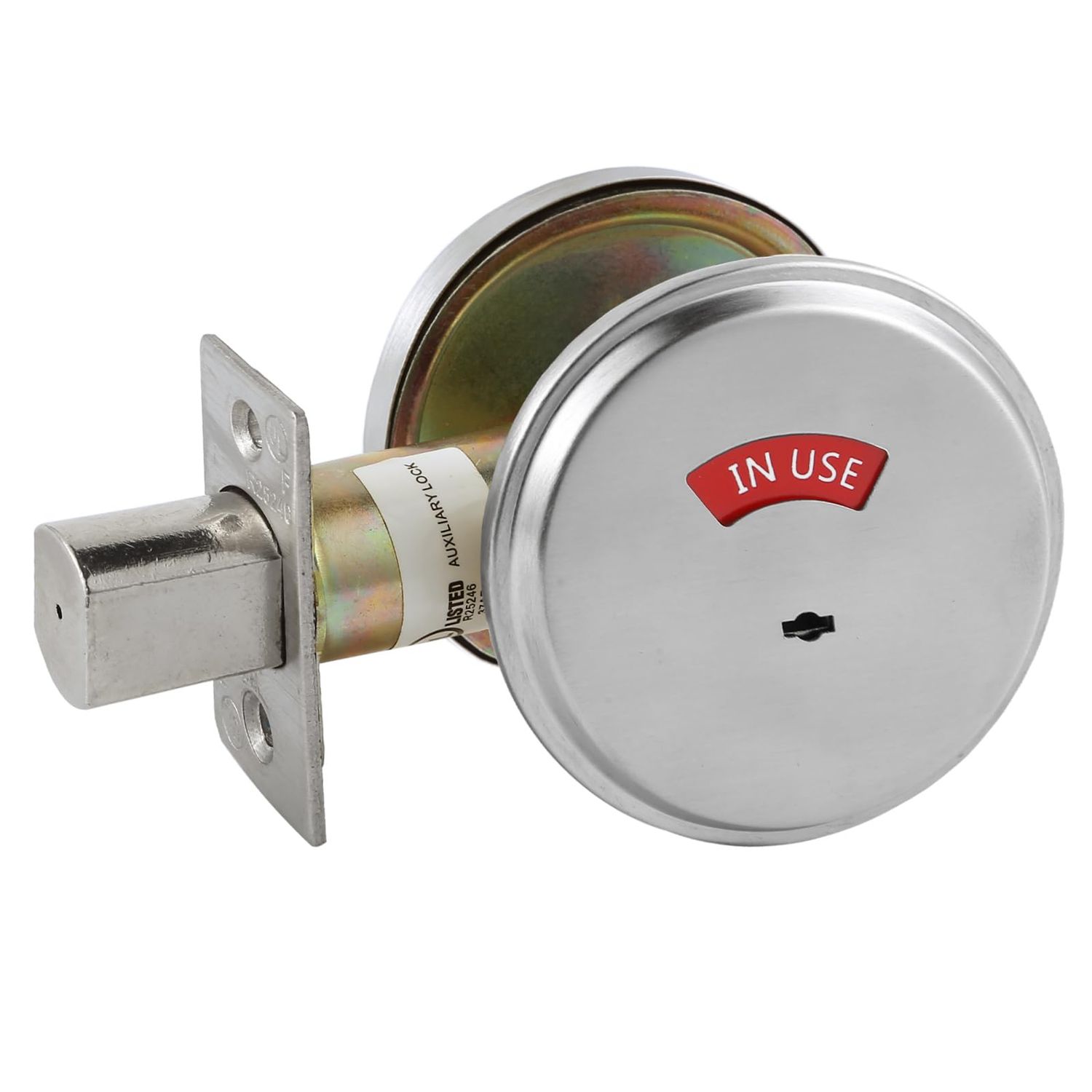 in-Use/Vacant Commercial Deadbolt, Heavy Duty Satin Chrome Grade 2 Privacy Indicator Deadbolt for Bathroom/Office, UL3 Hour Fire Rated, Left&amp;Right