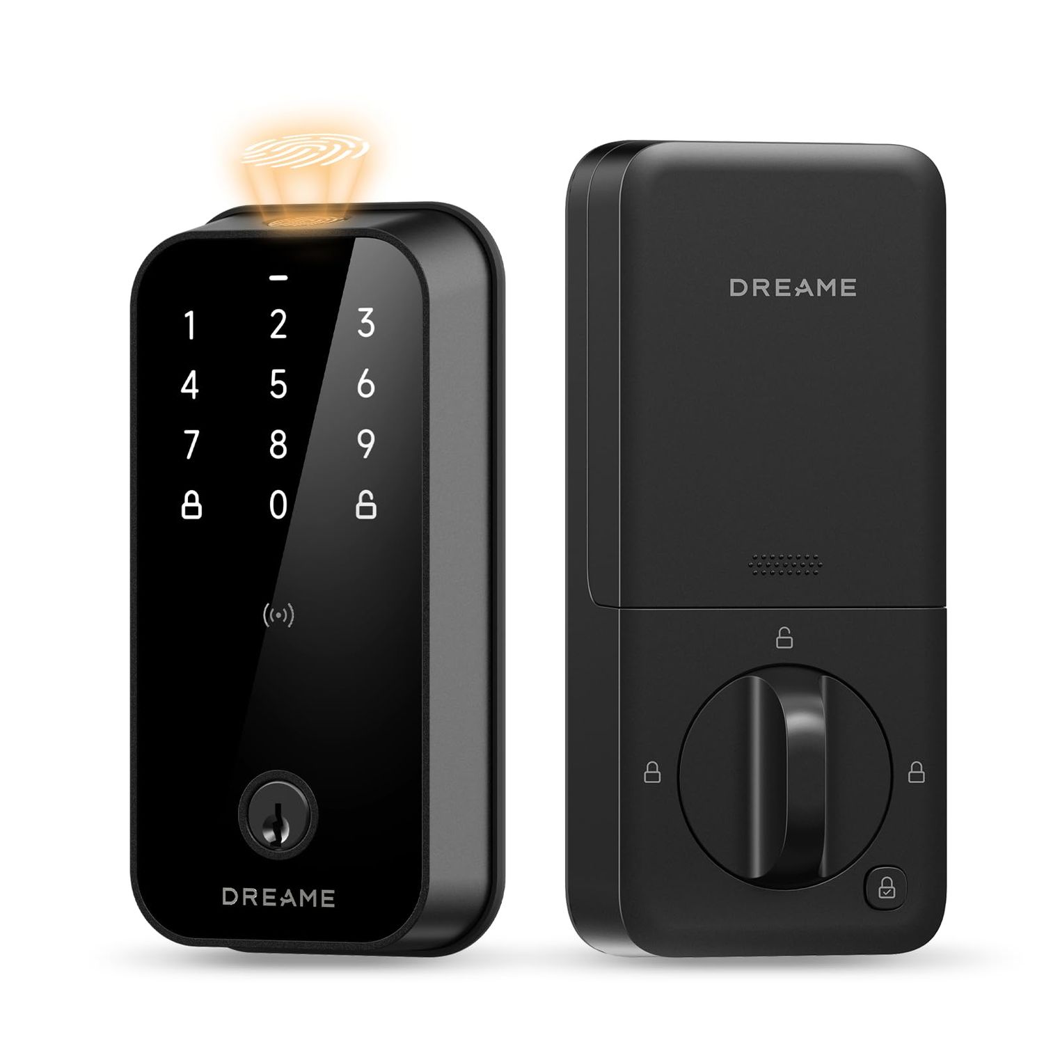 DREAME Smart Lock Lite, Digital Fingerprint Keyless Entry Door Lock, 12-Months Battery, Front Deadbolt Set with App Control