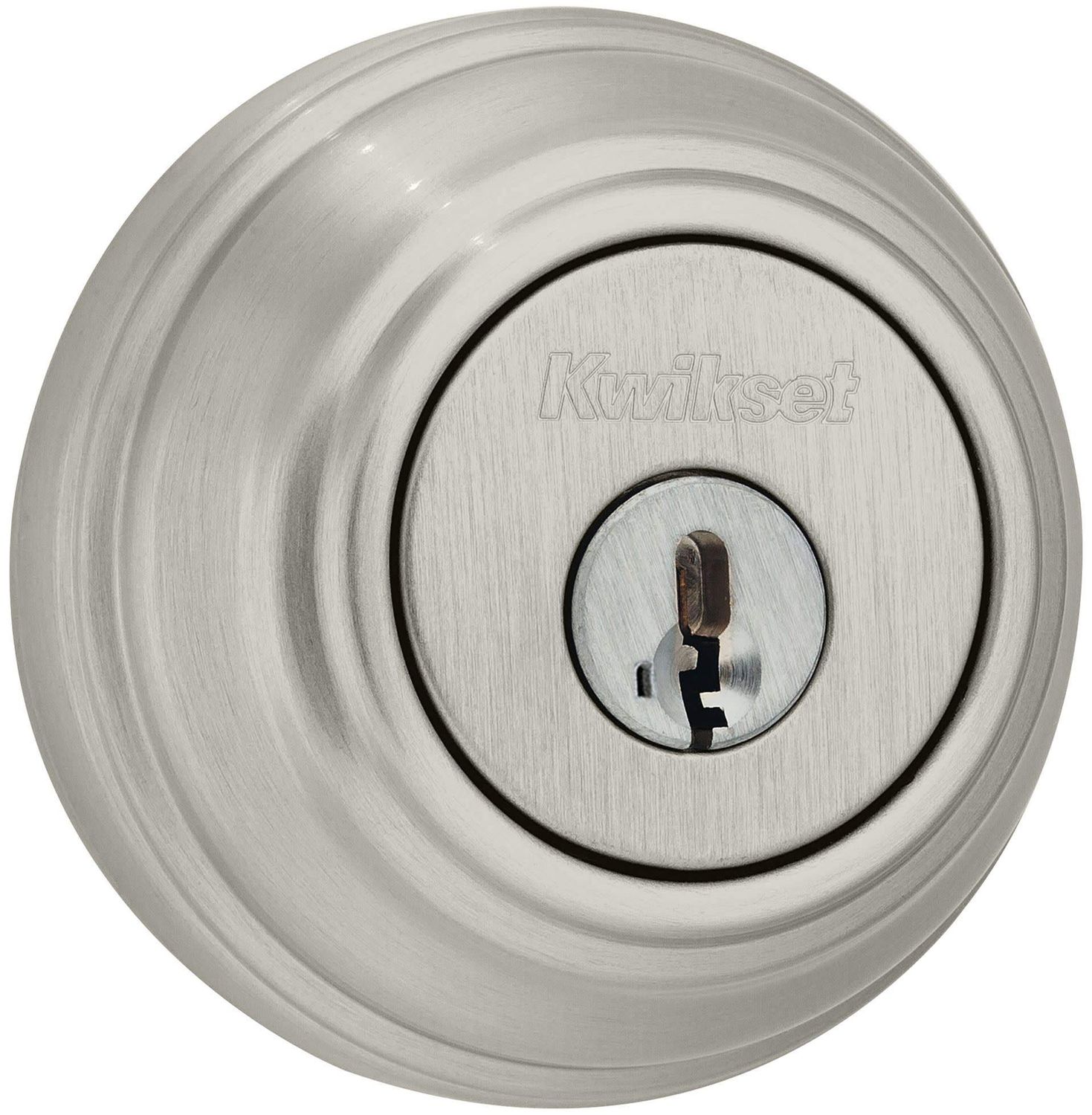 Deadbolt, Keyed One Side, featuring SmartKey Security in Satin Nickel