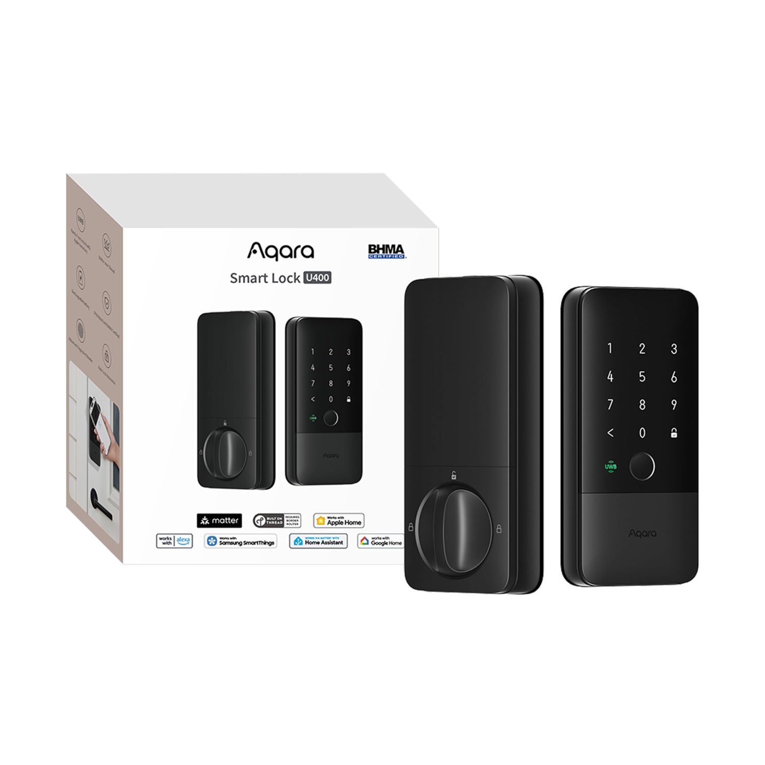Aqara UWB Smart Lock U, Matter Over Thread, Apple Home Key, Fingerprint Keyless Entry Deadbolt
