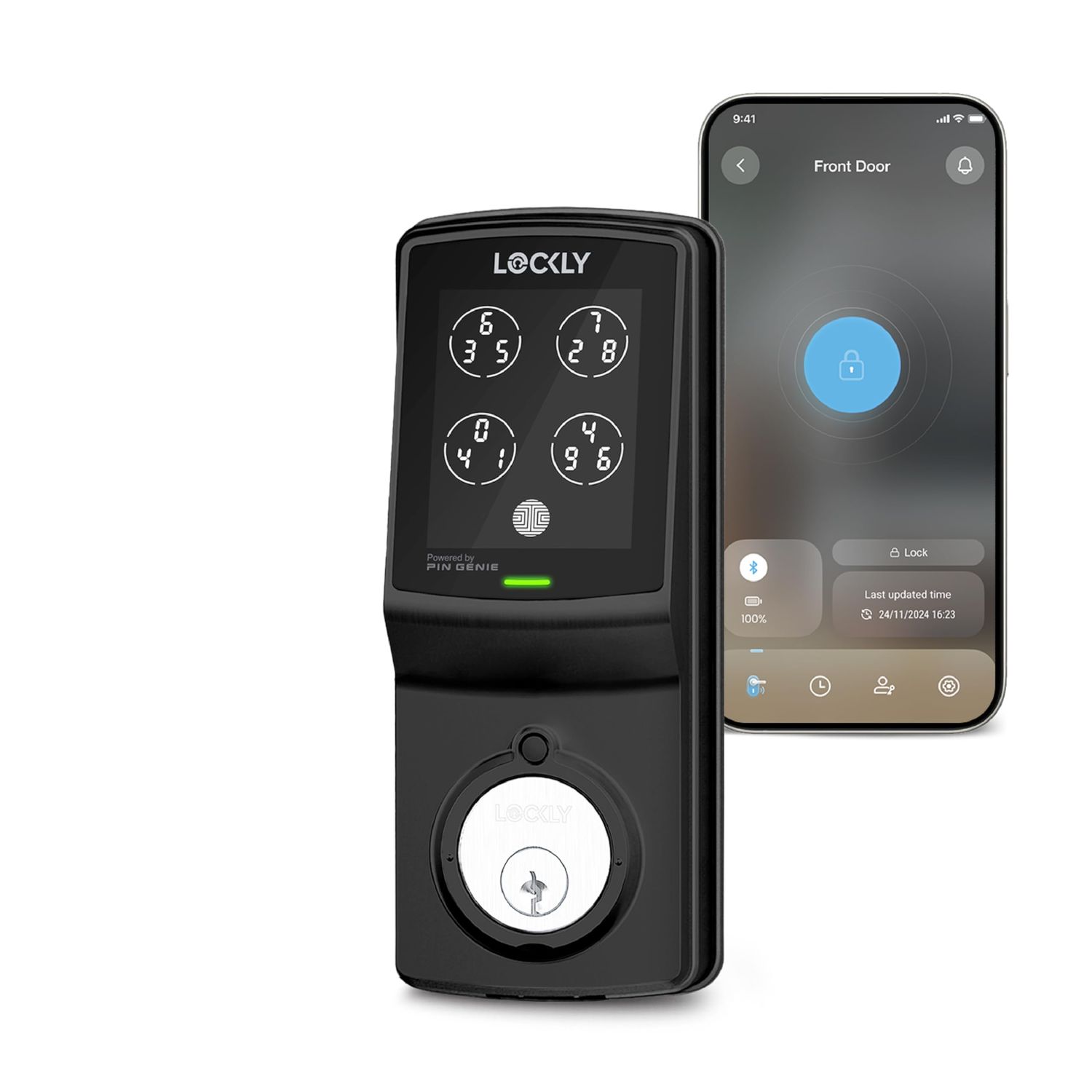 Lockly Smart Lock Model 7S, Bluetooth Door Lock, Keyless Entry with PIN Genie® Digital Keypad, Front Deadbolt
