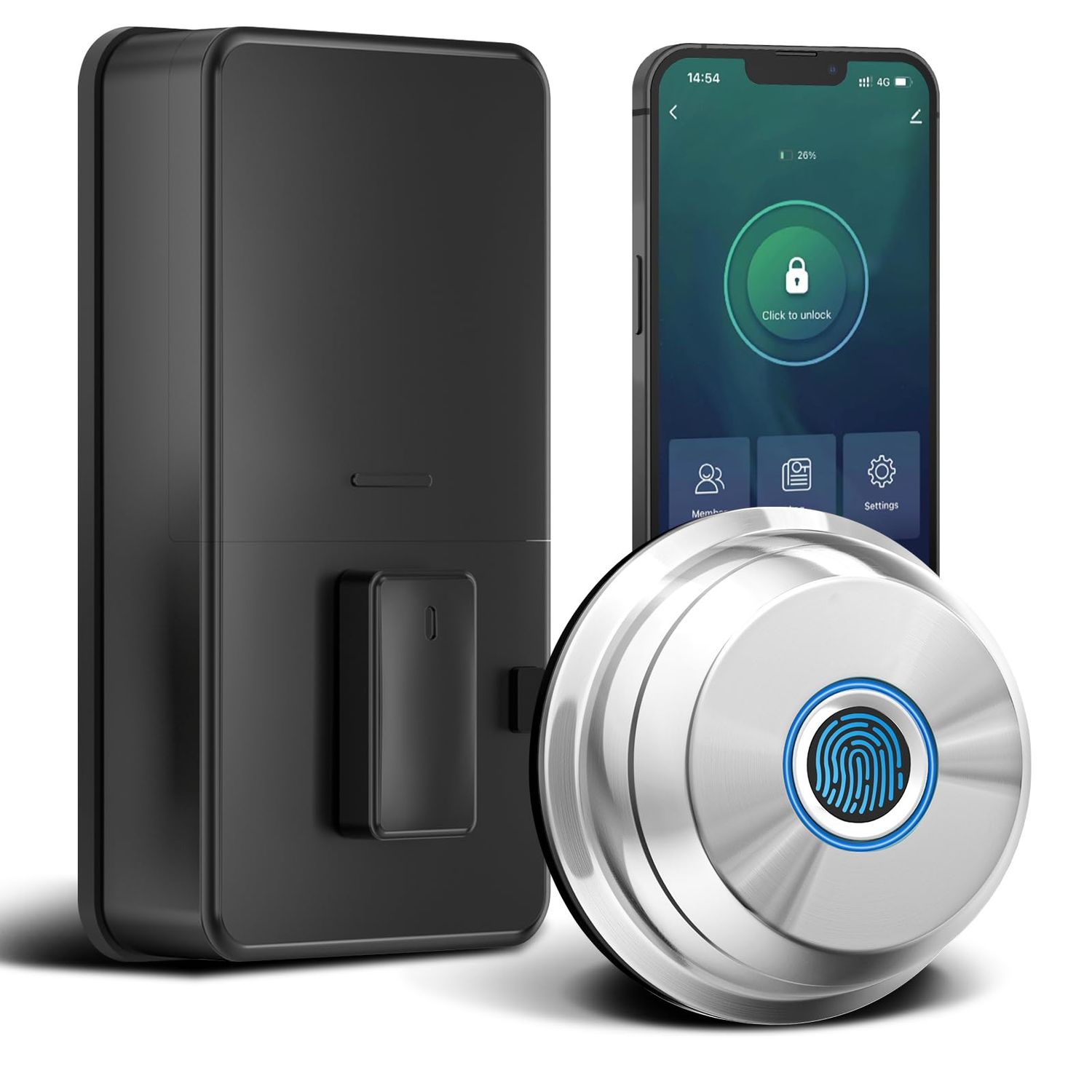 Deadbolt Smart Lock, Fingerprint Door Lock with App Control, Keyless Entry for Front Do