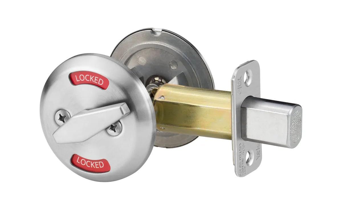Yale D x Series Deadbolt, Occupancy Indicator Thumbturn, 2 3/4" Backset, Satin Chrome Finish