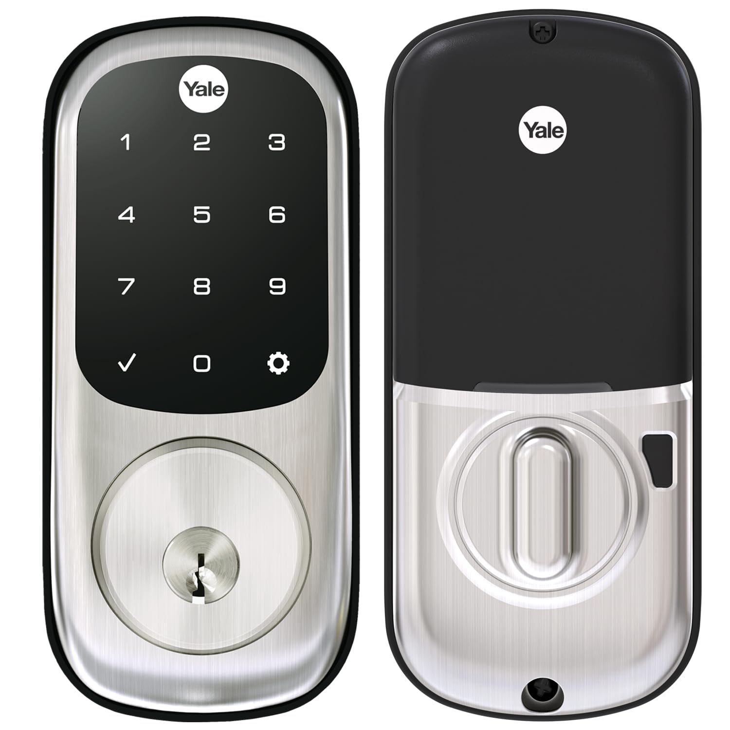 Yale Assure Deadbolt Lock with Touchscreen, Satin Nickel Digital Non-Connected Entry Door with Electronic Keypad and Back-Up Key, YRDNR