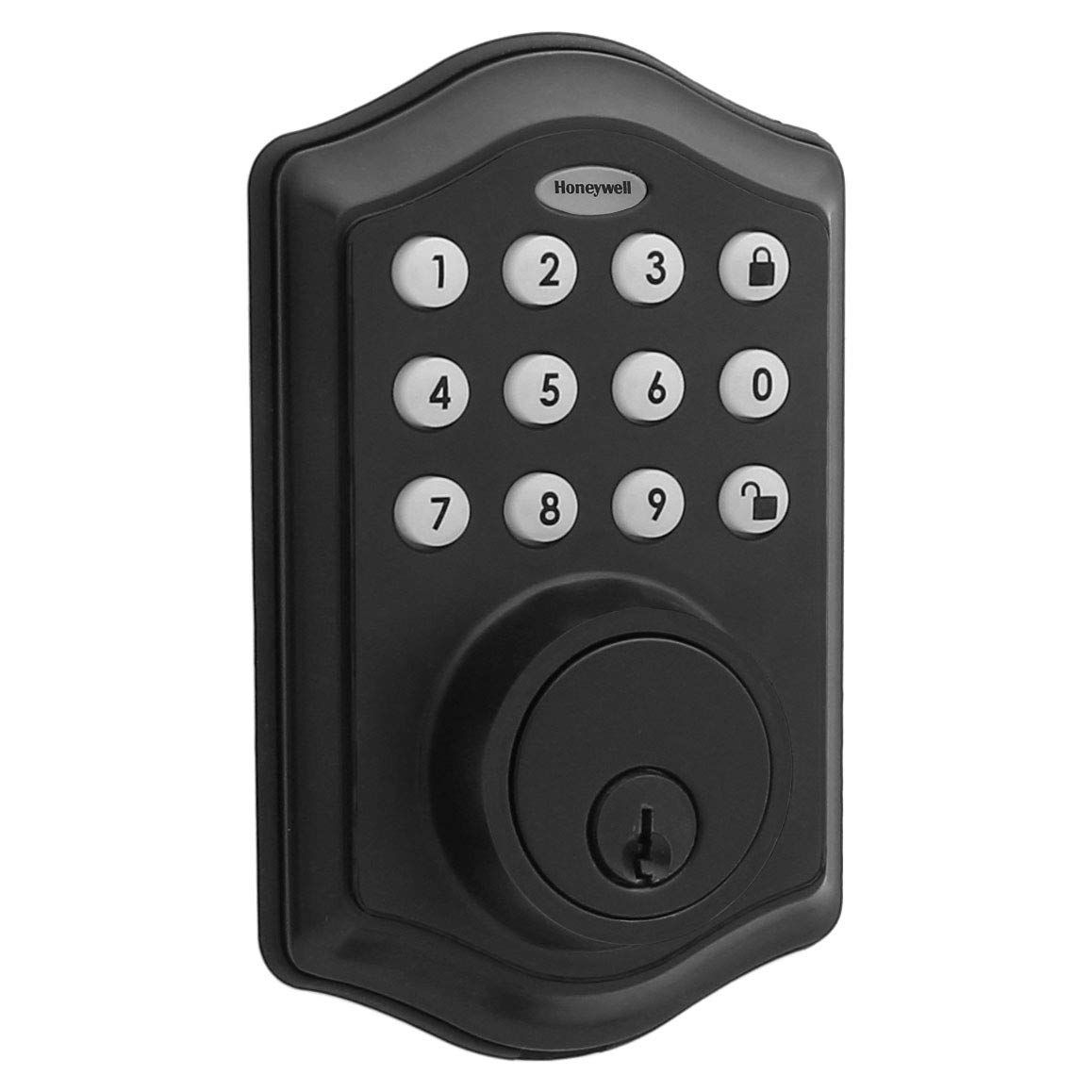 Honeywell Electronic Entry Deadbolt Door Lock, Matte Black,