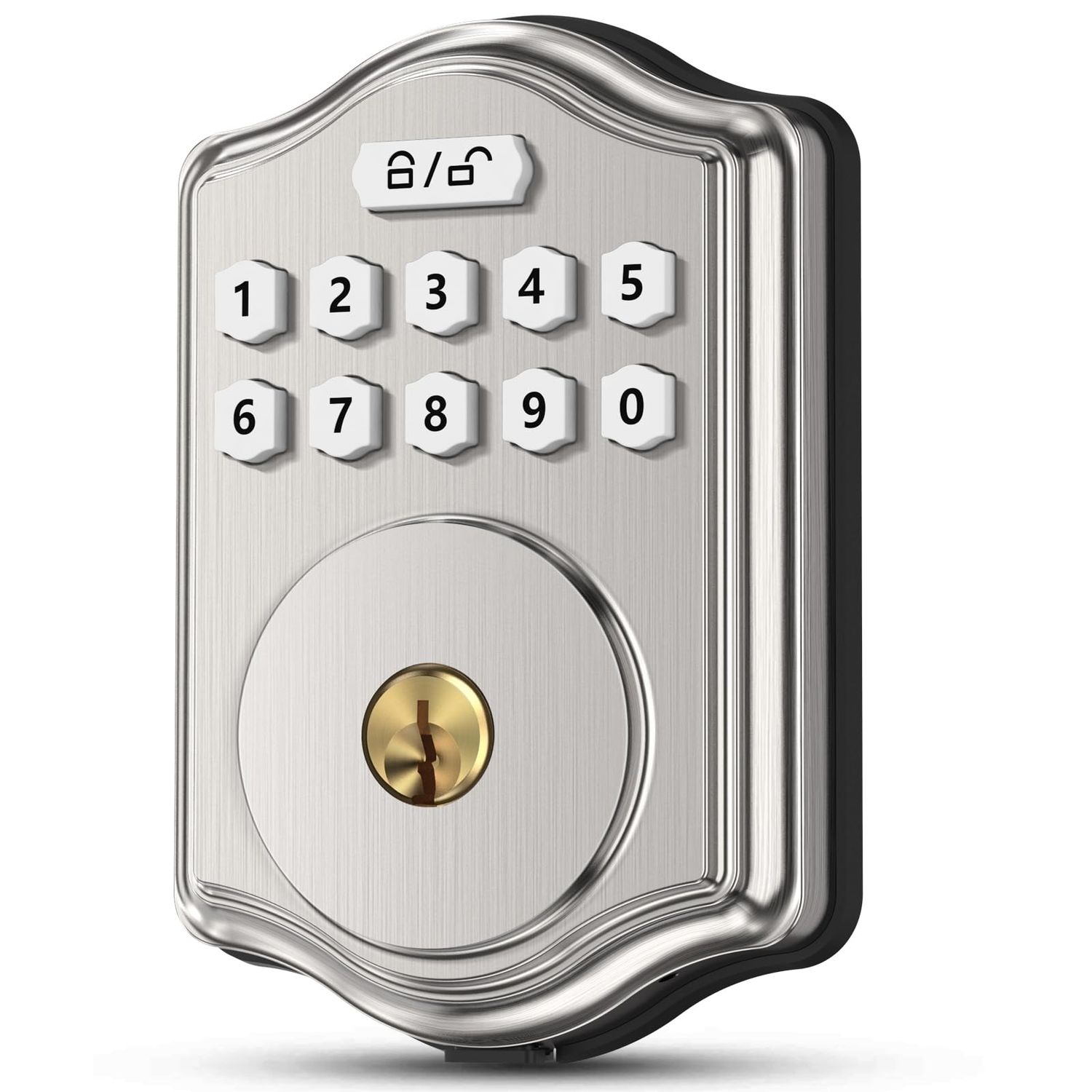 52HZ Keyless Entry Door Lock with Code, Electronic Keypad Deadbolt with 2 Keys, Smart Locks for Front Door, Voice Guidance