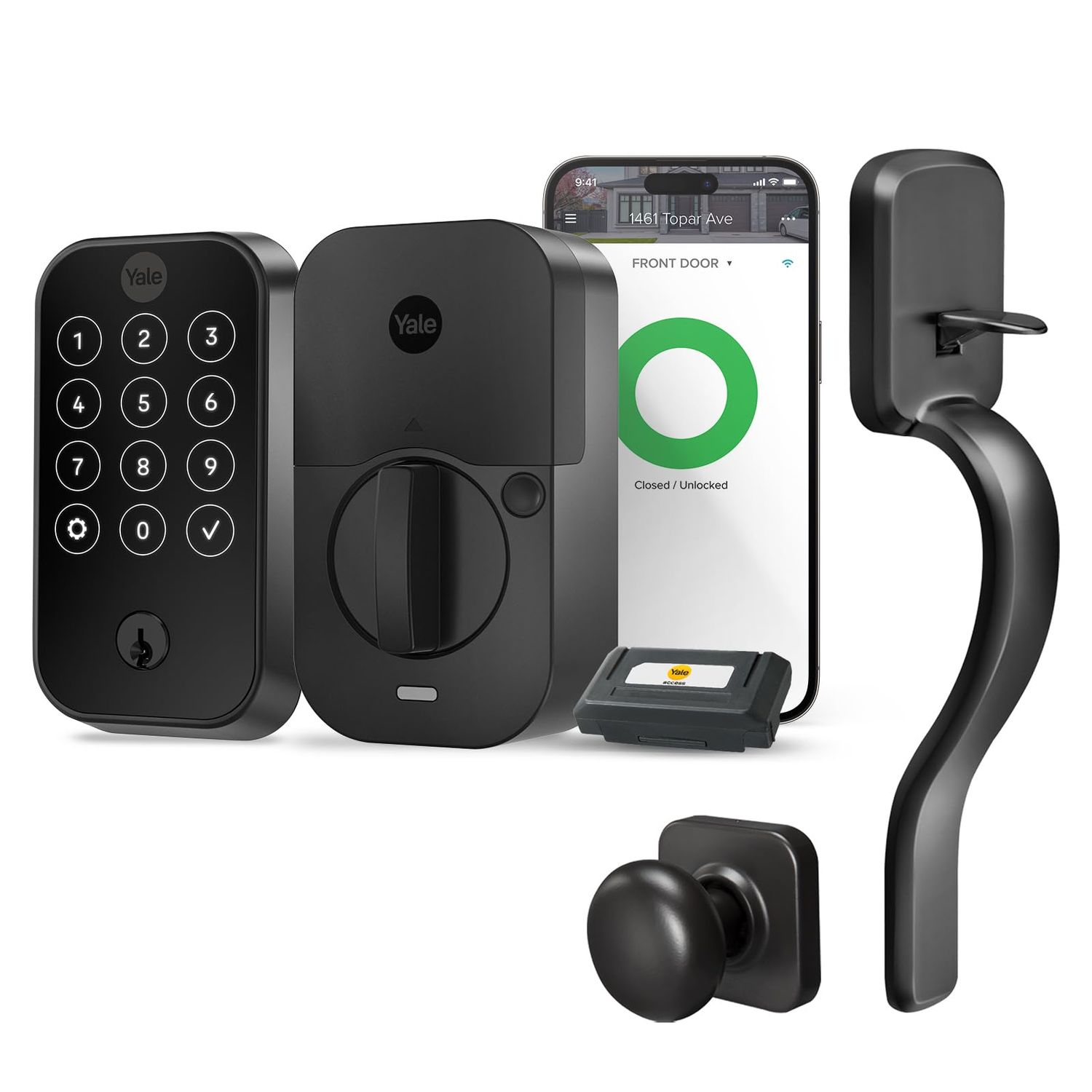 Yale Assure Lock 2 Touchscreen with Wi-Fi and Ridgefield Handle in Black Suede