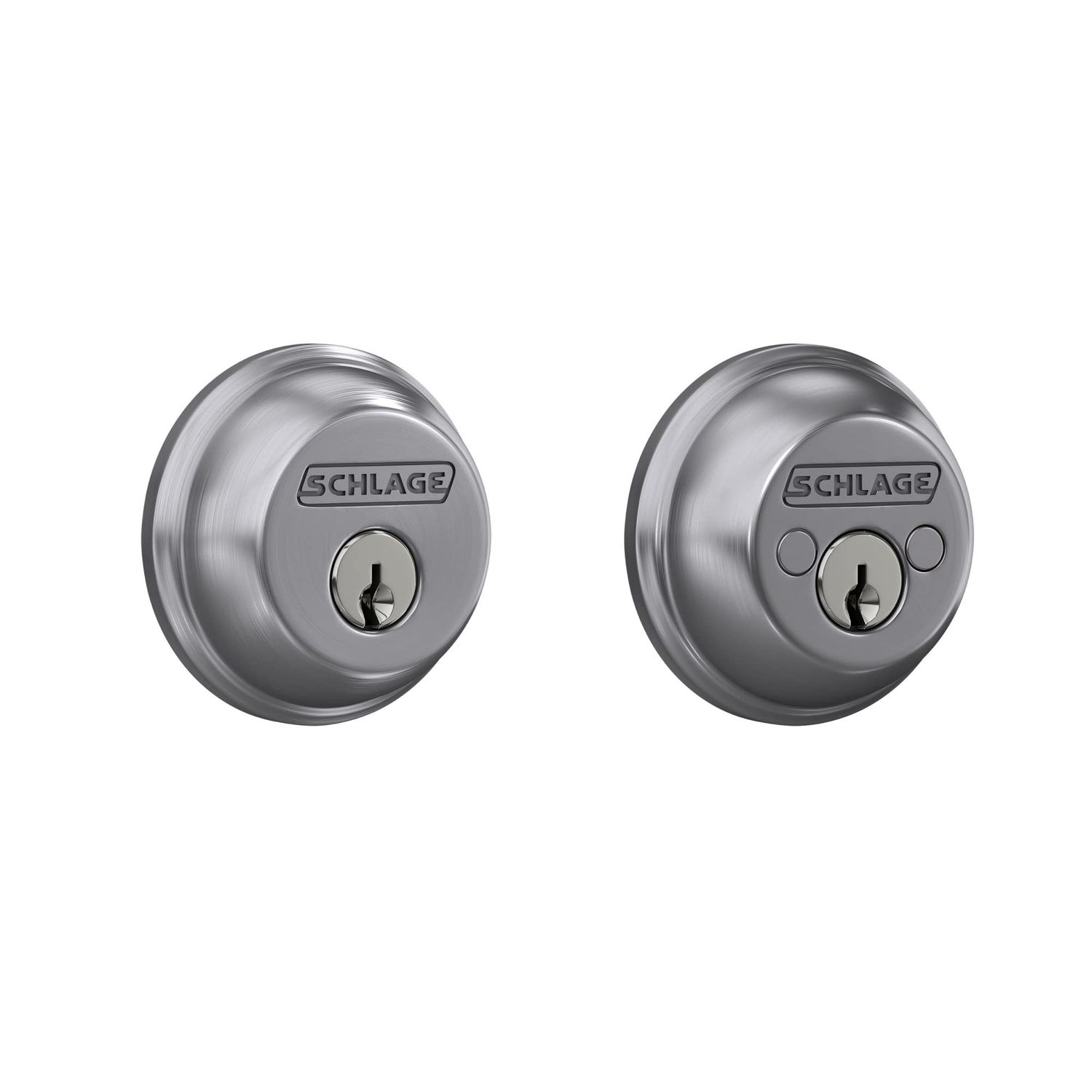 Schlage B62 N Deadbolt, Keyed 2 Sides, Highest Residential Security, Satin Chrome