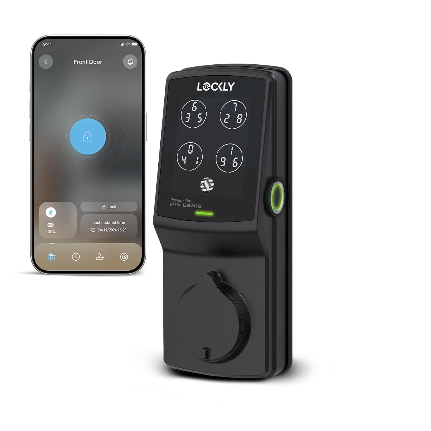 Lockly Secure Plus, Keyless Entry Door Lock, Smart Locks for Front Door, Lock Deadbolt