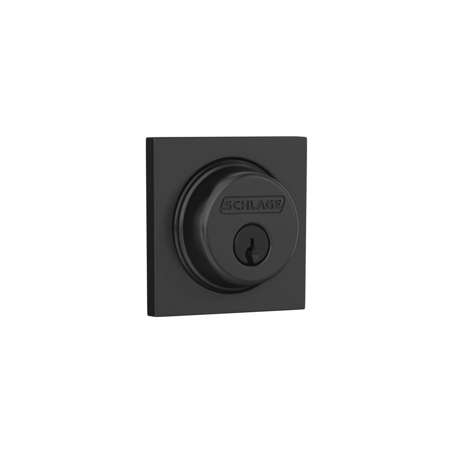Schlage B60 N COL Deadbolt with Collins Trim, Keyed 1 Side, Highest Residential Security, Matte Black