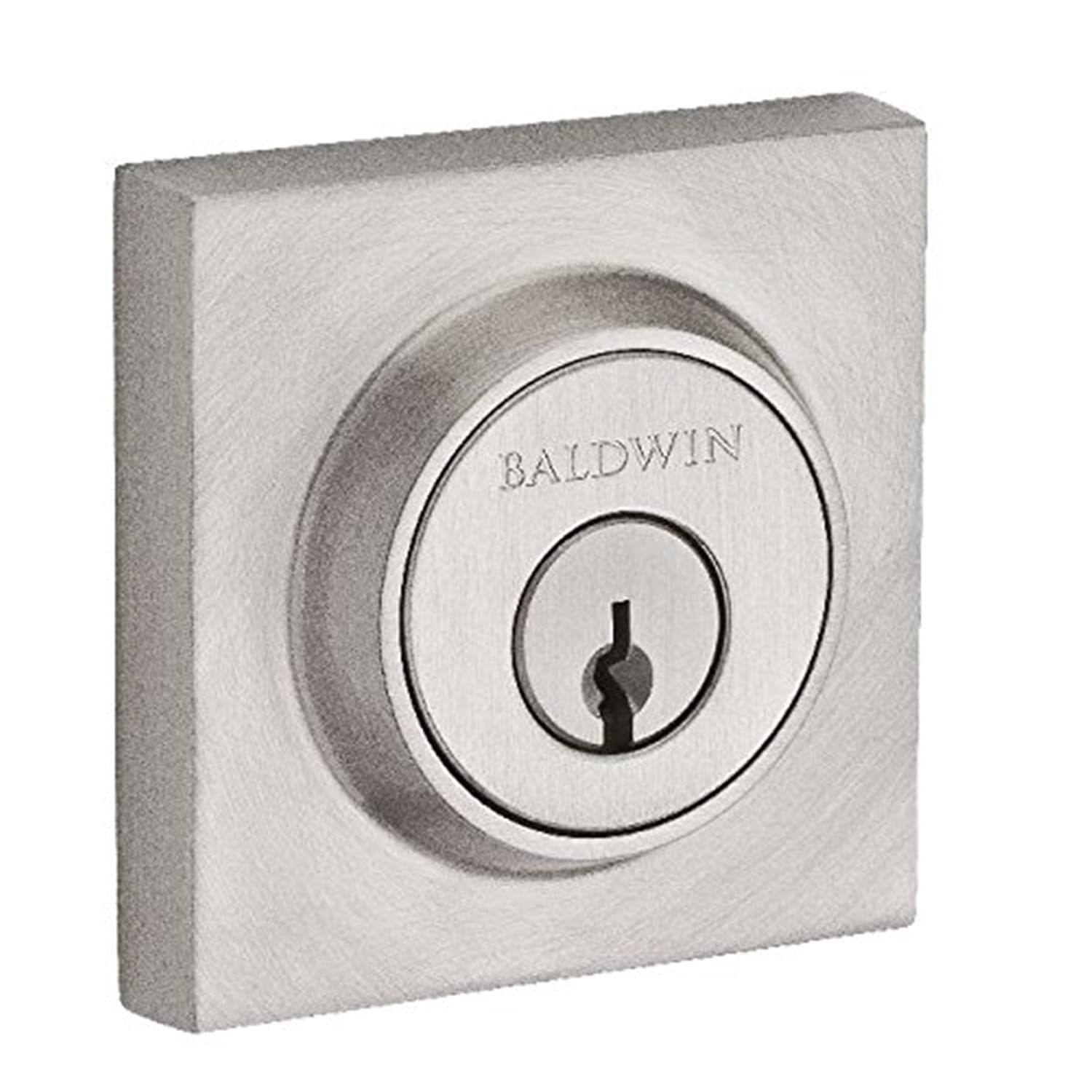 Baldwin Reserve SCCSDS Single Cylinder Contemporary Square Deadbolt with Smartkey Satin Nickel Finish