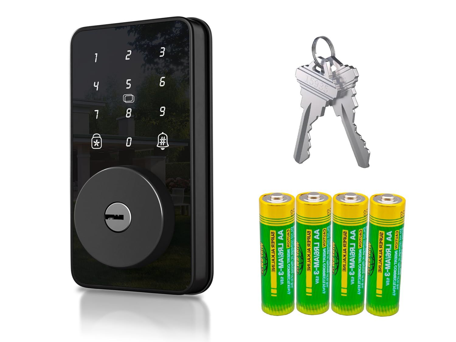 Keyless Entry Door Lock with Keypad, Biquole Smart Deadbolt for Front with 2 Keys, Electronic Keypad Deadbolt, Auto-Locking | One-time Co