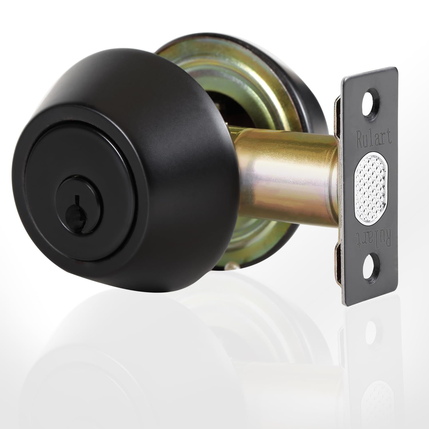 Double keyed Deadbolt Lock - on Both Sides, 2-Way Adjustable Cylinder (Privacy/Passage), Satin Stainless Steel(Black, Side)