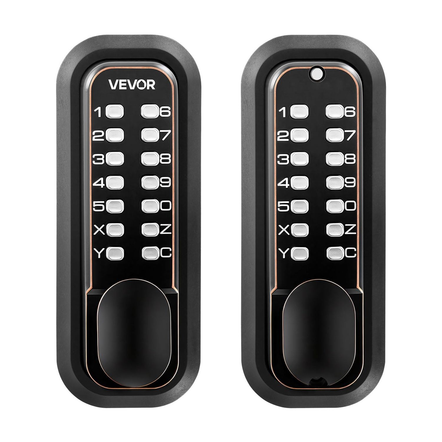 VEVOR Mechanical Keyless Entry Door Lock, 2.0 Code Upgrade, 4-7 Digits Code, Double-Sided Push Button Combination Keypad Knob