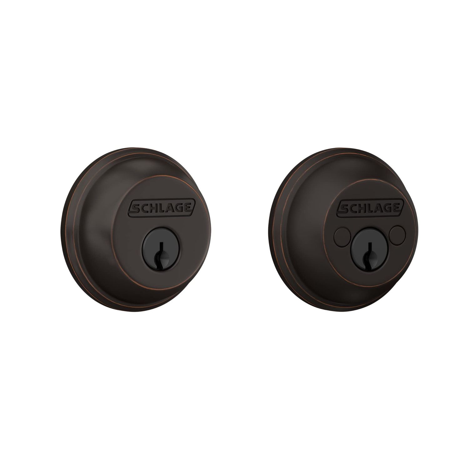 Schlage B62 N V Deadbolt with Standard Trim, Keyed 2 Sides, Highest Residential Security, Aged Bronze