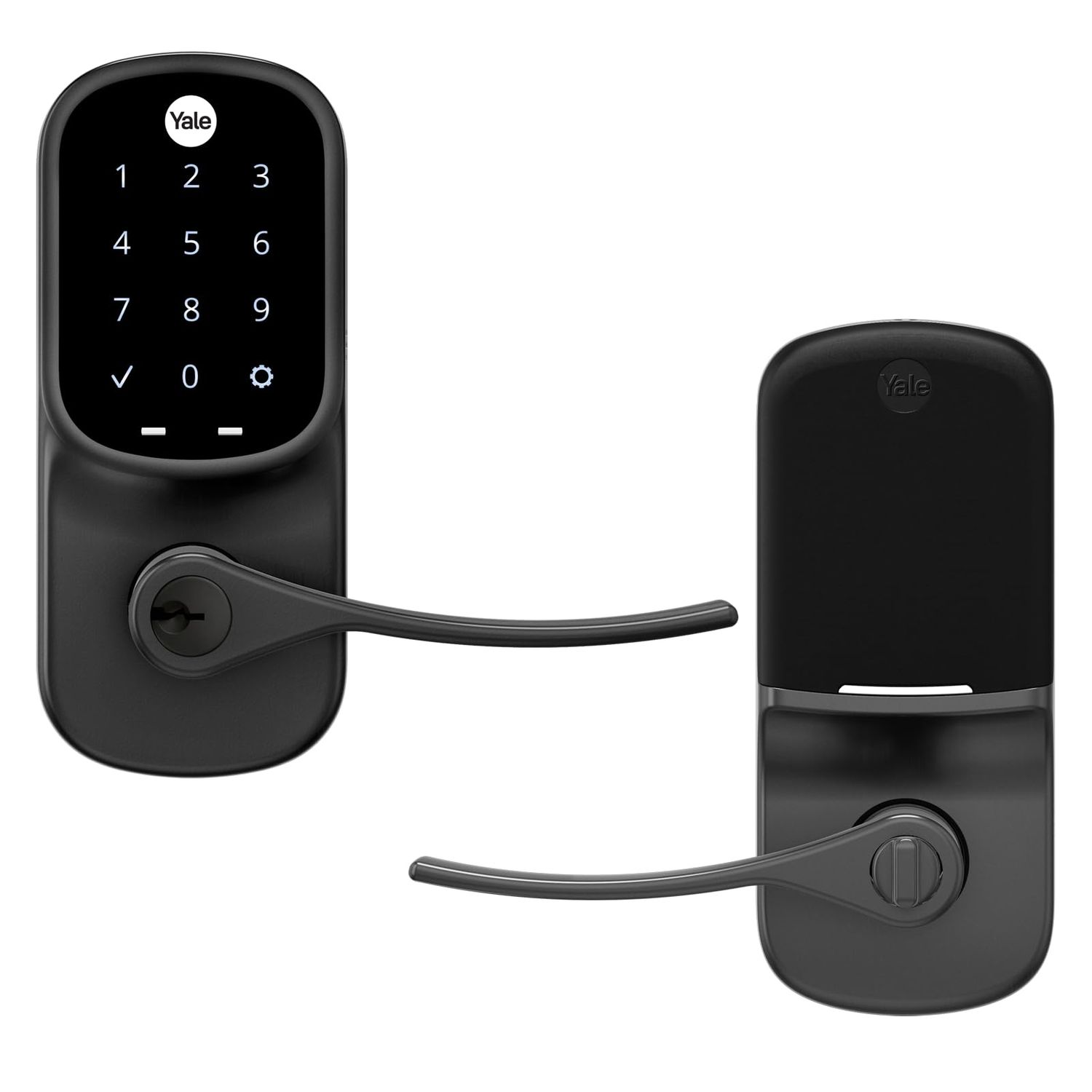 Yale Assure Lever - Keypad Lock (for Doors with no deadbolt) Keyless Entry with pin Code Unlocking and one-Touch or Auto-Locking Black Suede