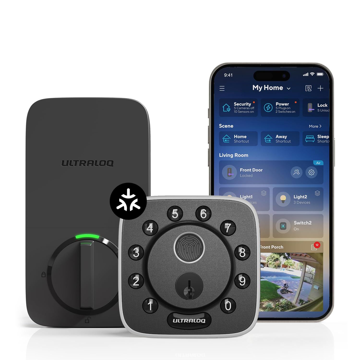 ULTRALOQ Upgrade Bolt Fingerprint Matter Smart Lock, Keyless Entry Door Works with Apple Home, Alexa