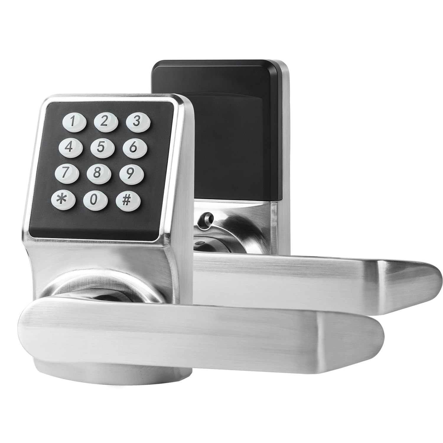 BAOLONG Keyless Entry Door Lock, Electronic Keypad Lock with Handle, Digital with Keypads, IC Card and Key