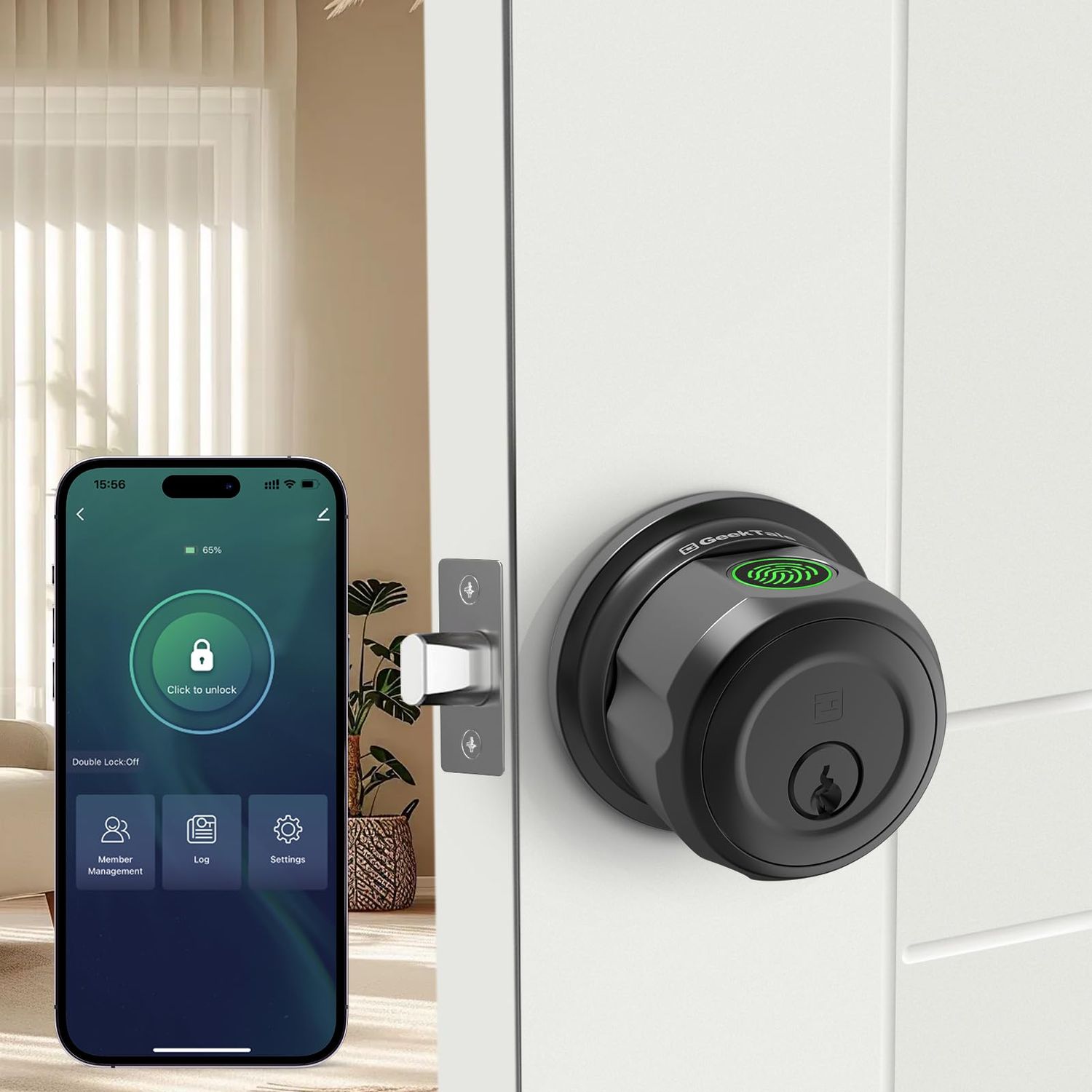 GeekTale Fingerprint Deadbolt, Door Knob, Smart Deadbolt Lock, Lock