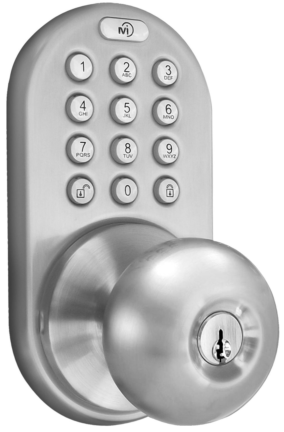 MiLocks DKK-02SN Indoor Electronic Touchpad Keyless Entry Door Lock, Satin Nickel