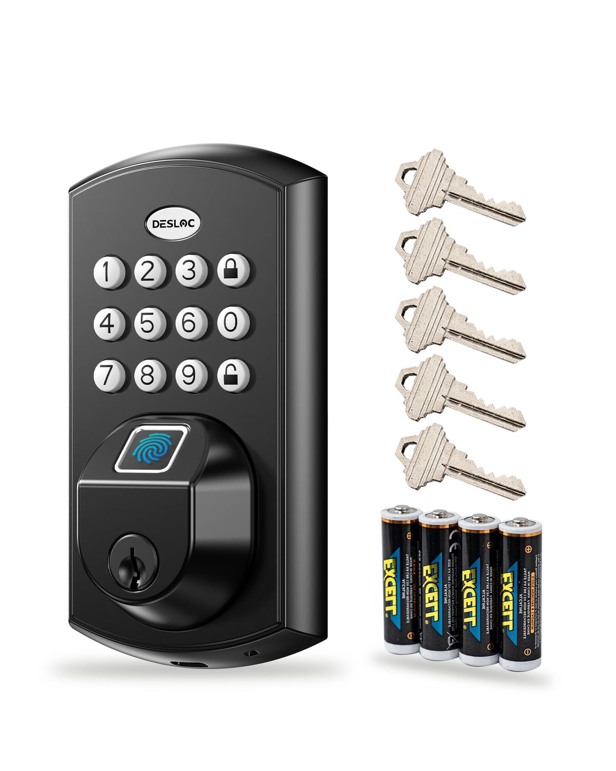 DESLOC AF Keypad Fingerprint Door Lock, Keyless Entry Smart Lock Deadbolt for Front Door, Easy Installation