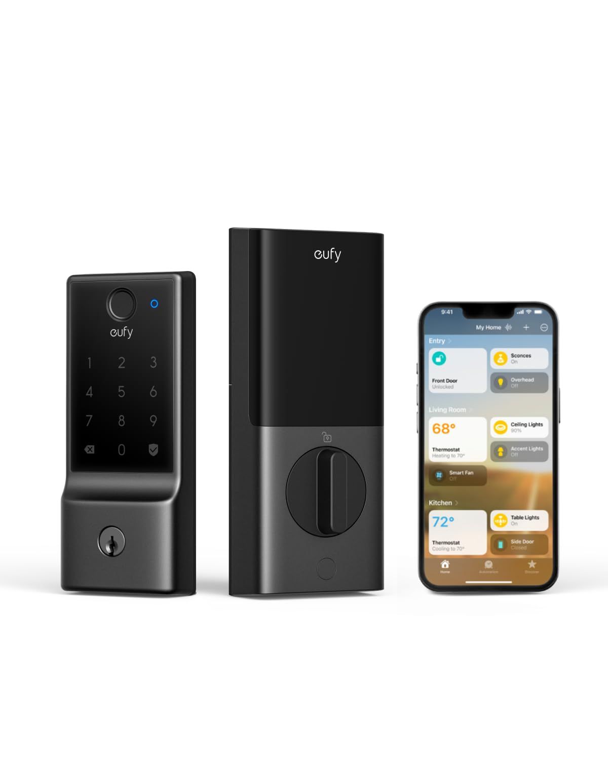 eufy Smart Lock E31, Fingerprint Keyless Entry Door with Apple Home Ecosystem, for Front or Back, Supports Matter