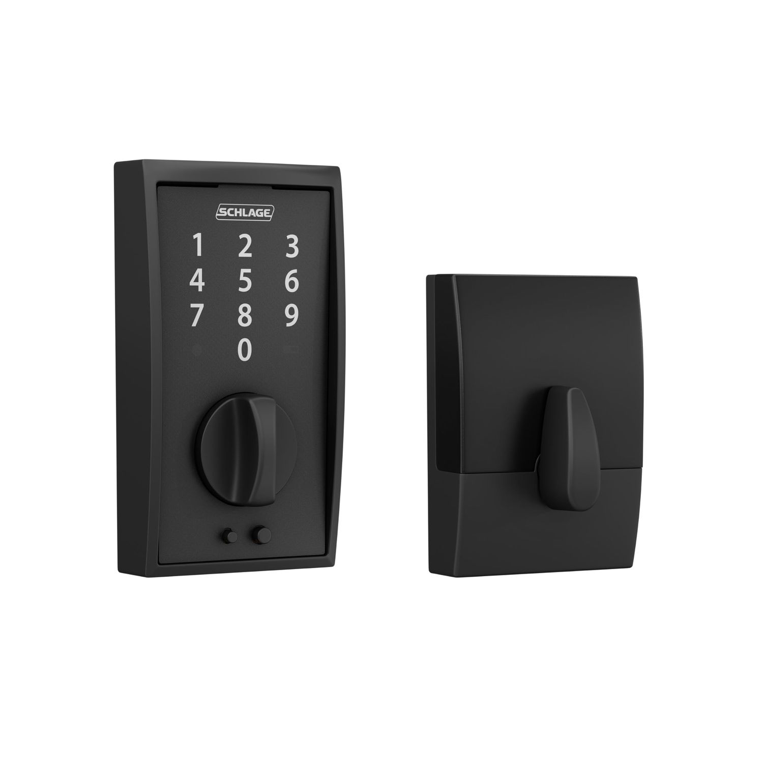SCHLAGE BE CEN Touch Keyless Touchscreen Electronic Deadbolt Lock, Matte Black
