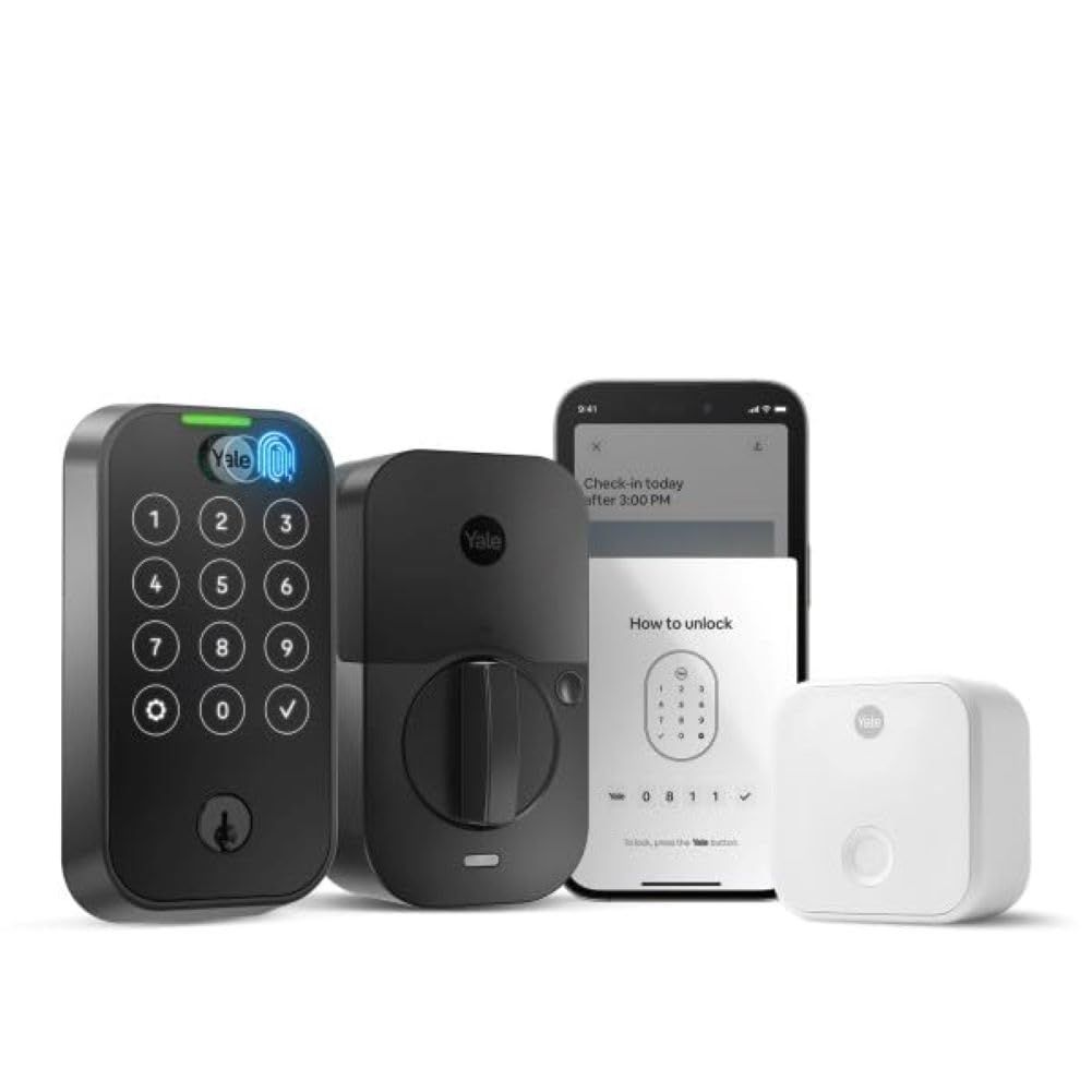 Yale Assure Lock 2 Touch Deadbolt, Black Suede Keyed Smart Entry Door with Wi-Fi Connected Touchscreen Keypad and Fingerprint Scanner for Vaca