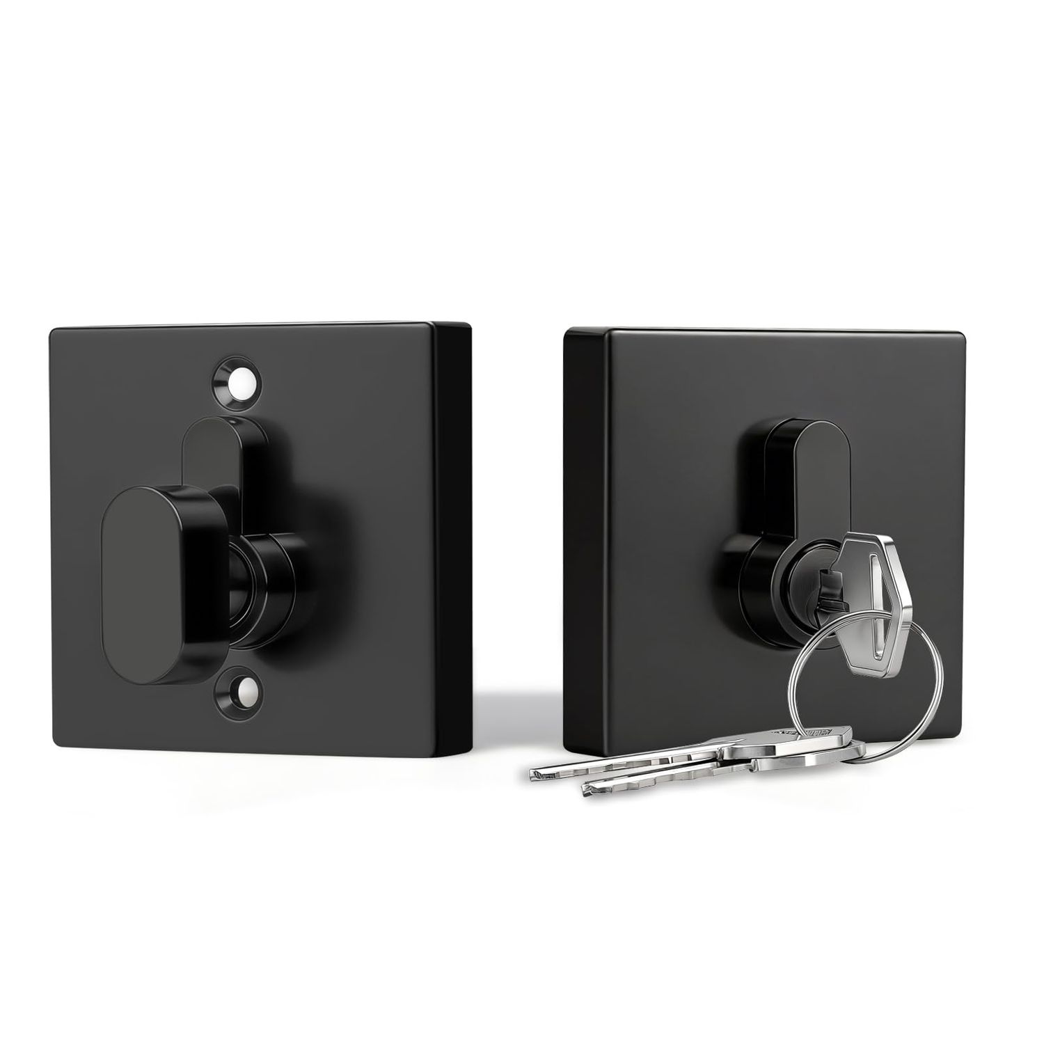 1 Pack Keyed Single Cylinder Deadbolts Matte Black, One Side Deadbolt Lock, Flat Black Interior &amp; Exterior Door Hardware (for Entrance Lock a