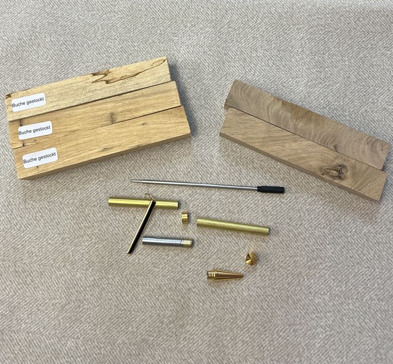 5 Stk.Heimische Penblanks mit Slim Line Gold