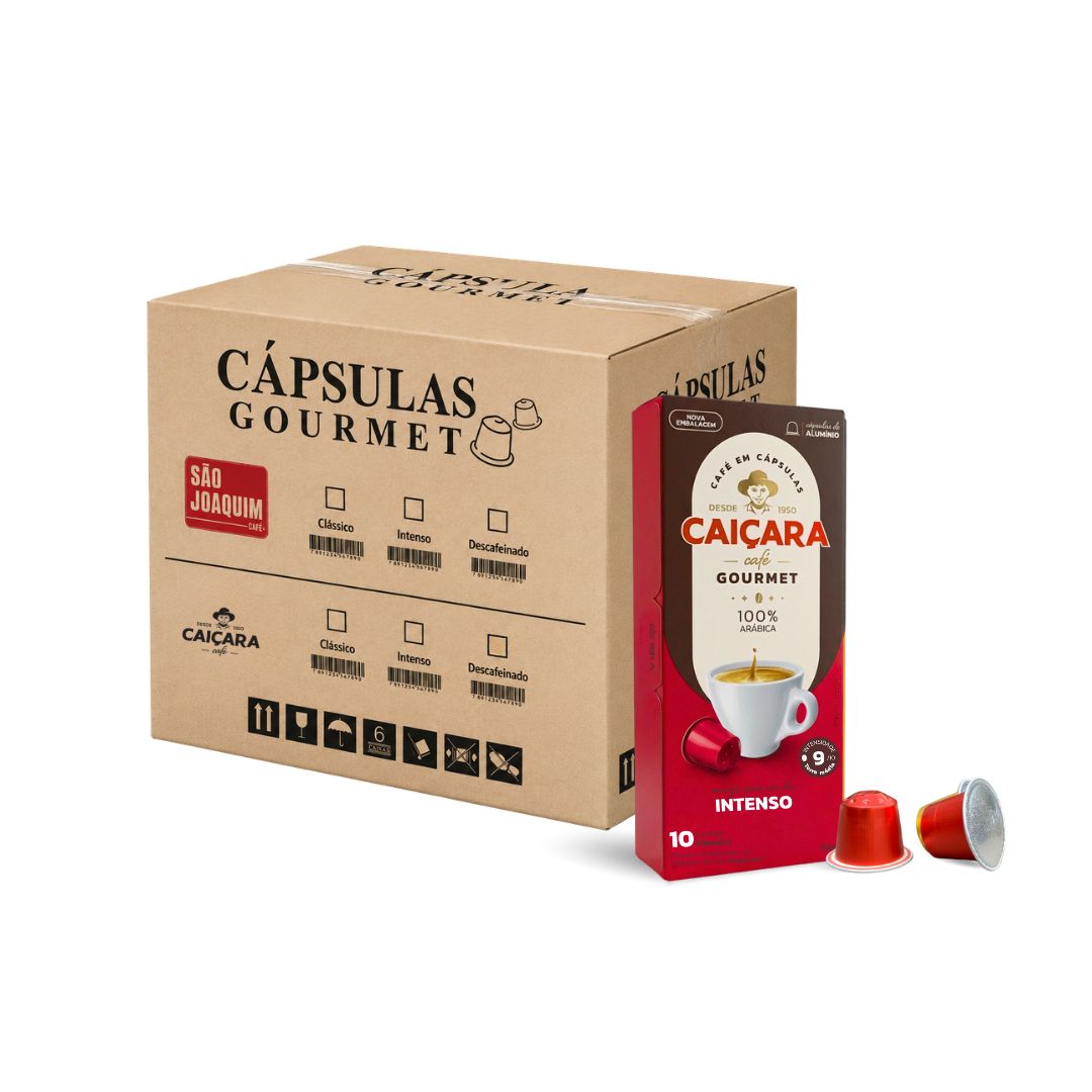 Caiçara Intense Coffee Capsules – Aluminum – Box with 27 units (270 capsules)