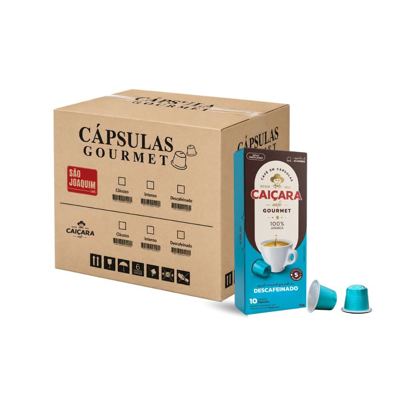 Caiçara Decaffeinated Coffee Capsules –Aluminum – Box with 27 units (270 capsules)